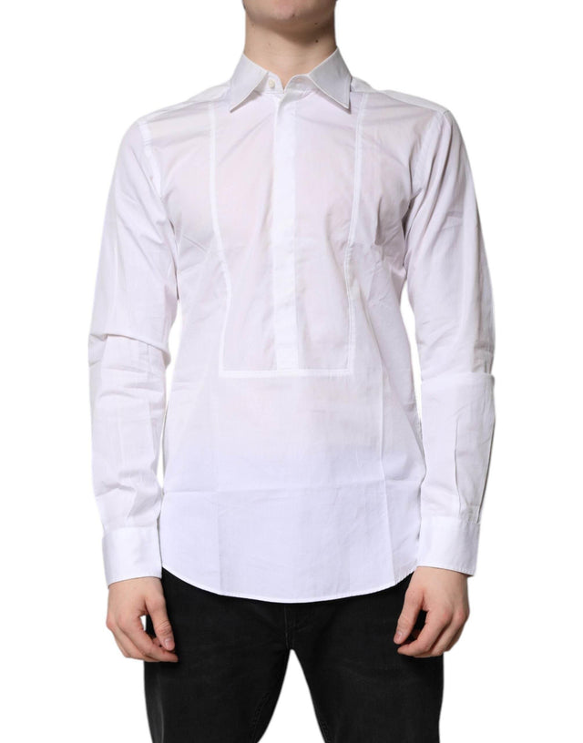 Dolce & Gabbana White Cotton Collared Dress Formal Shirt - Hilstor