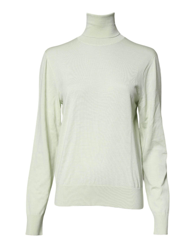 Dolce & Gabbana Light Green Wool Turtleneck Pullover Sweater - Hilstor