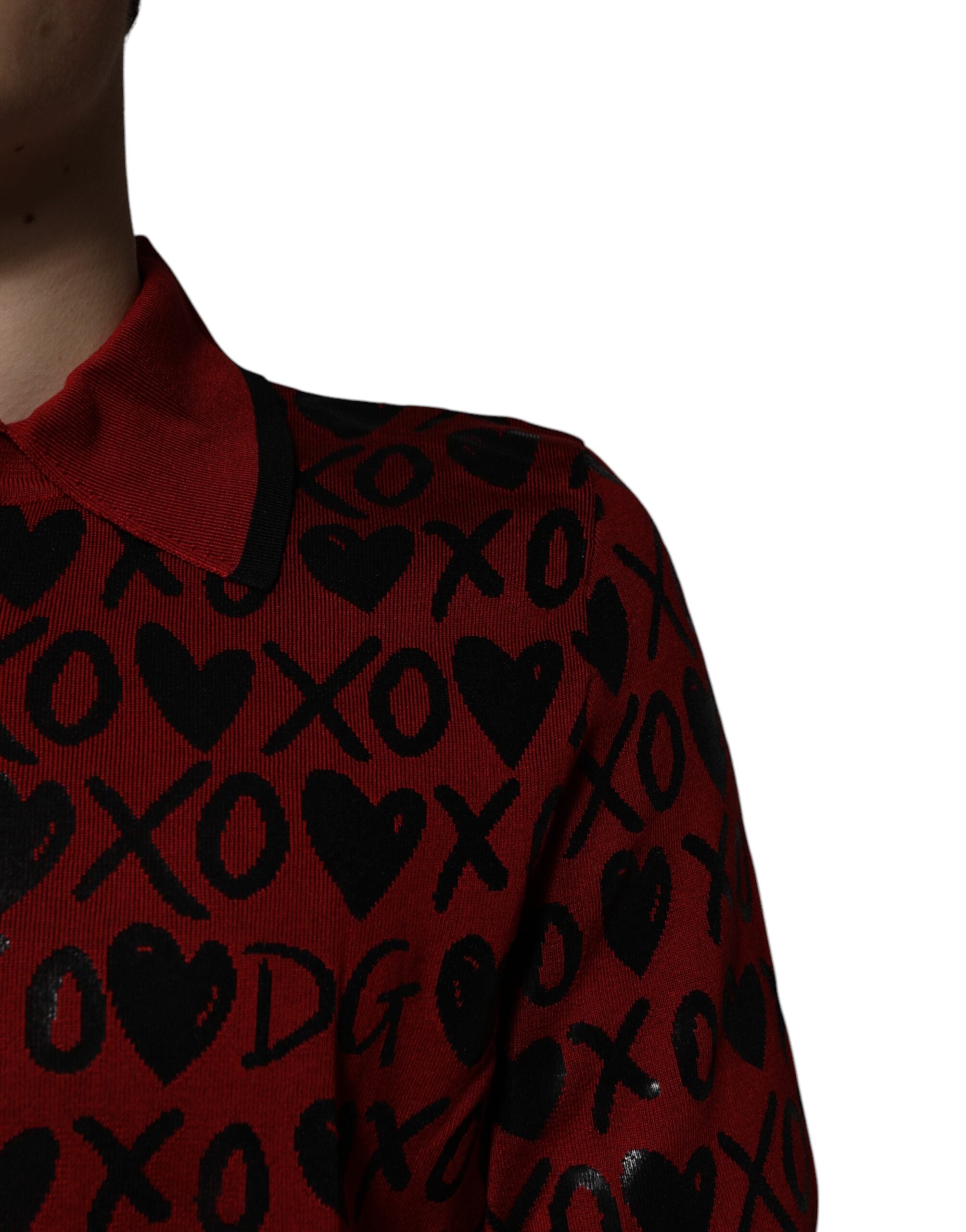 Dolce &amp; Gabbana rød bomuld XOXO Polo T-shirt med krave