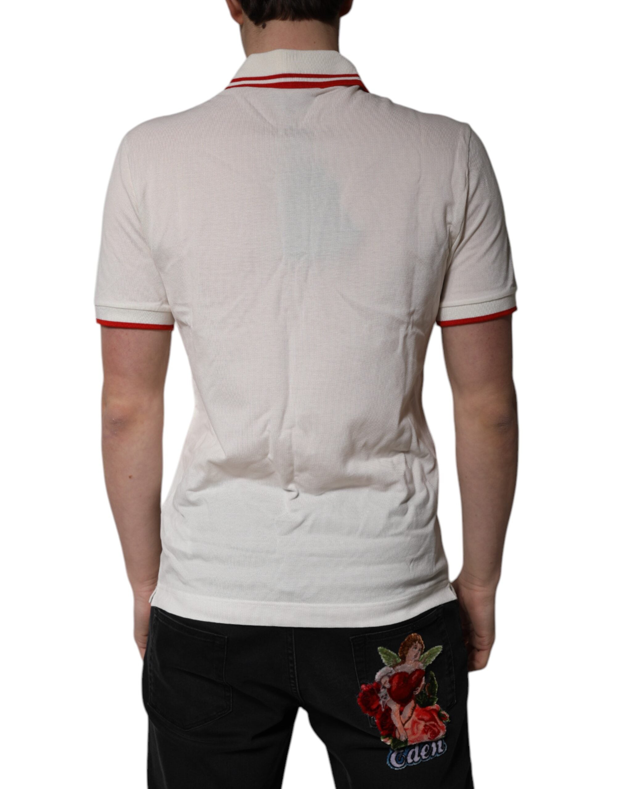 Dolce &amp; Gabbana Polo T-shirt til mænd med hvid bomuldslogo