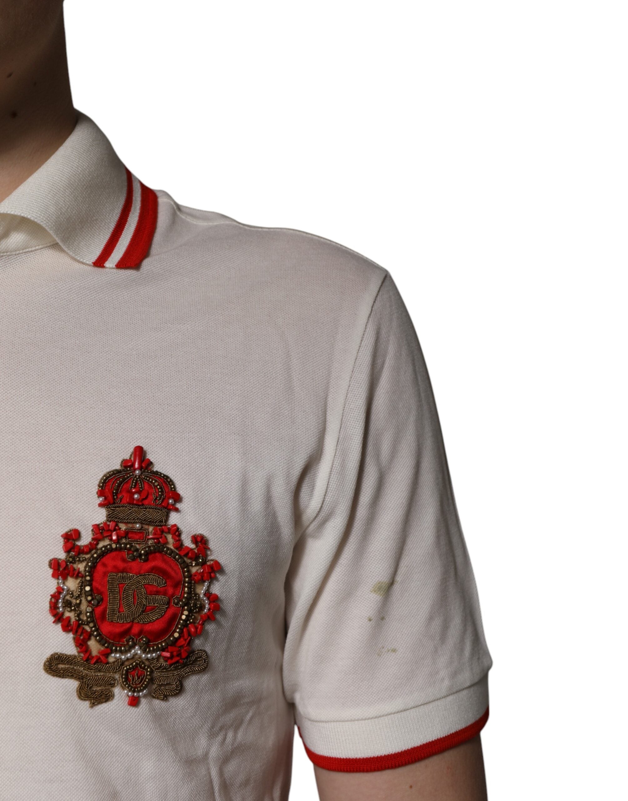 Dolce &amp; Gabbana Polo T-shirt til mænd med hvid bomuldslogo