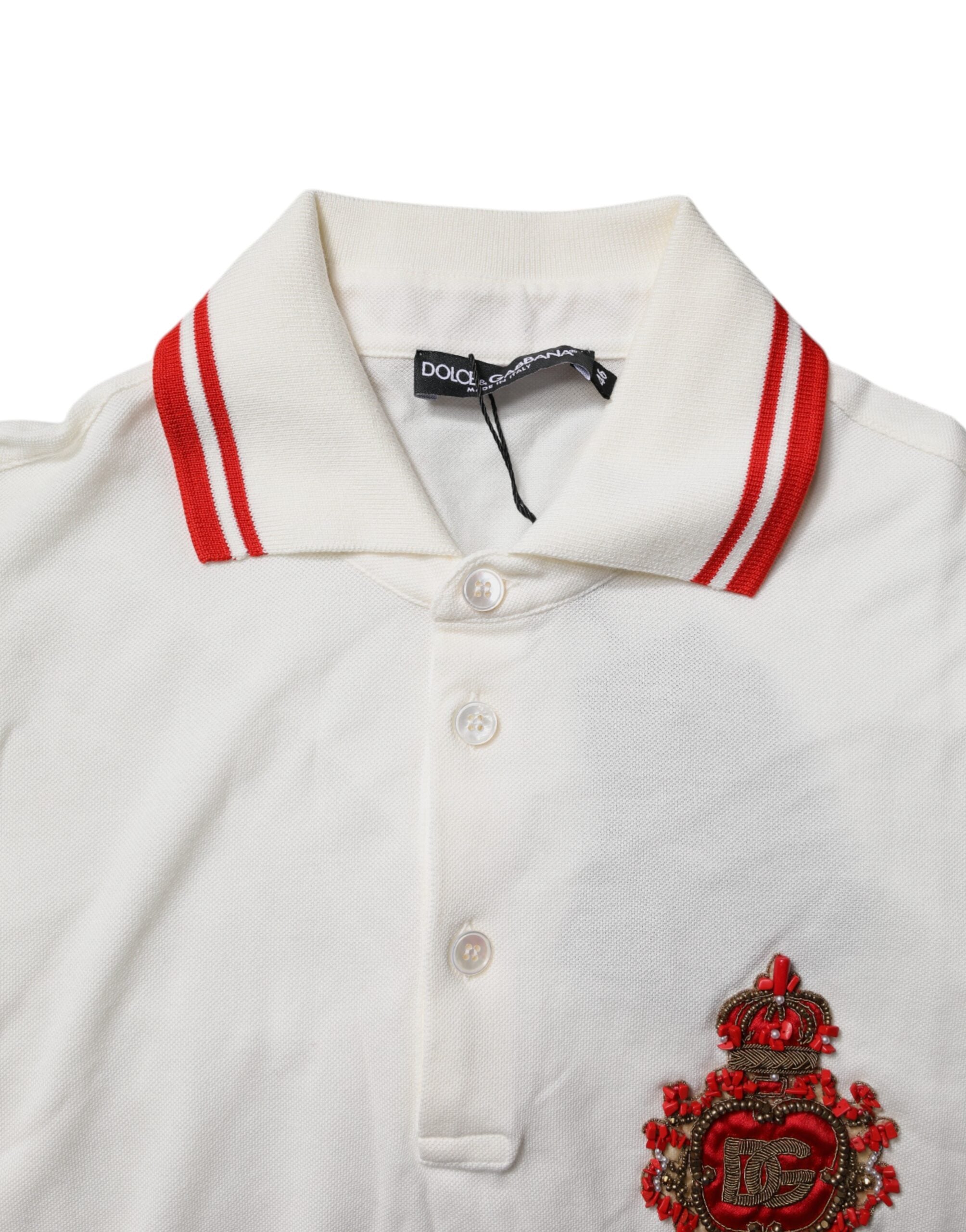 Dolce &amp; Gabbana Polo T-shirt til mænd med hvid bomuldslogo