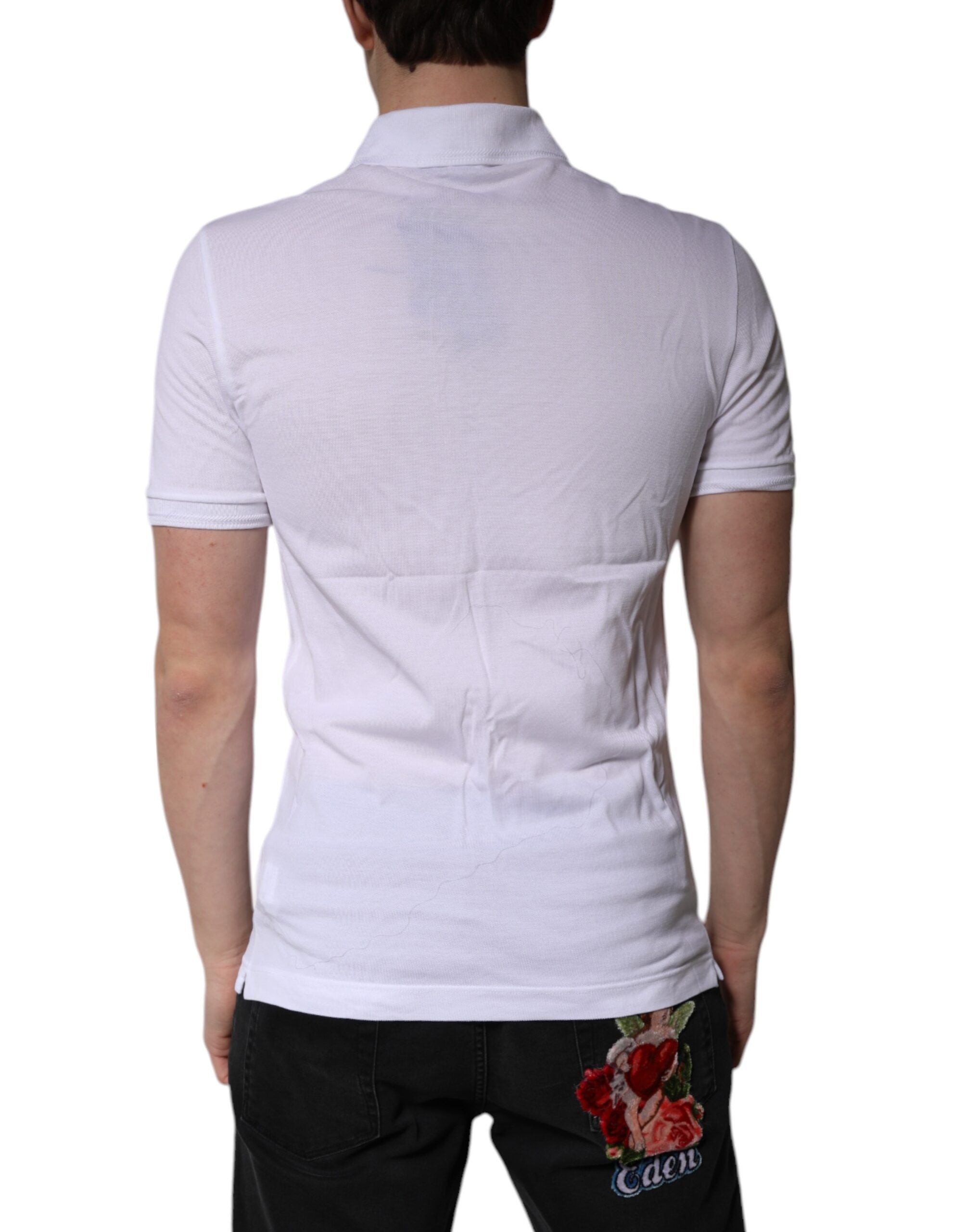 Dolce &amp; Gabbana Polo T-shirt med hvid bomuldslogo