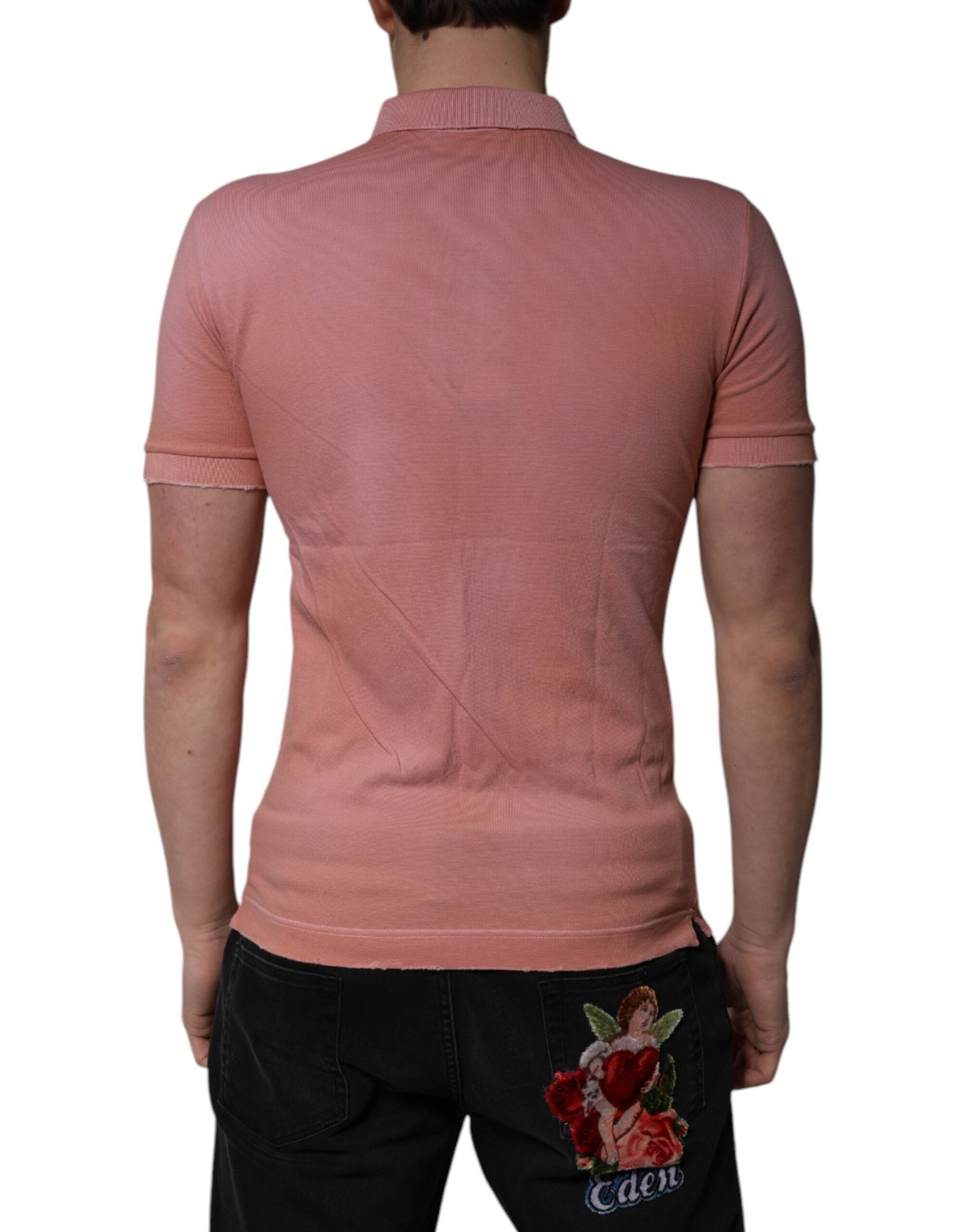 Dolce &amp; Gabbana pink bomuldskrone-polo-t-shirt