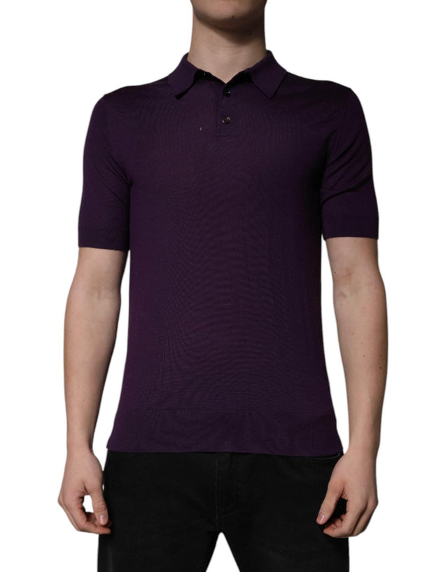 Dolce & Gabbana Violet Cashmere Collared Polo T-shirt - Hilstor