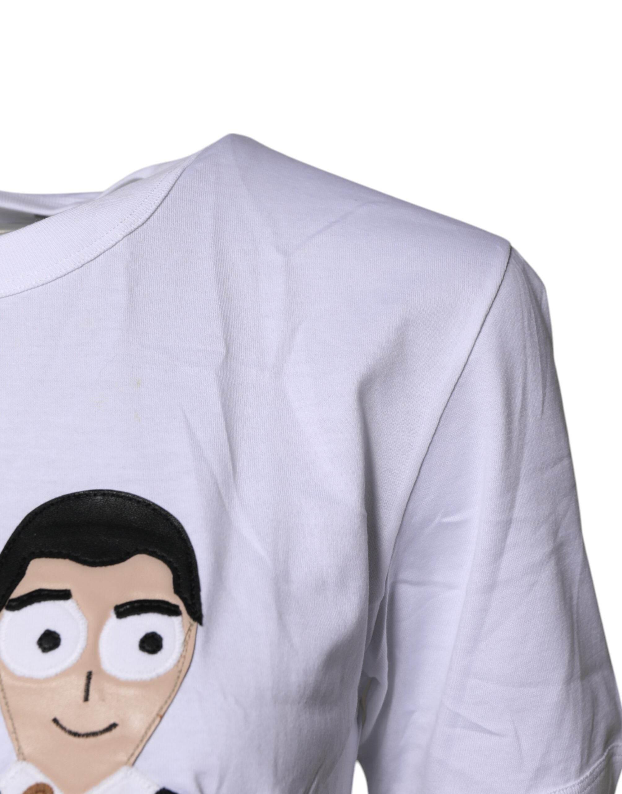 Dolce & Gabbana White #DGFamily Cotton Crew Neck T-shirt - Hilstor