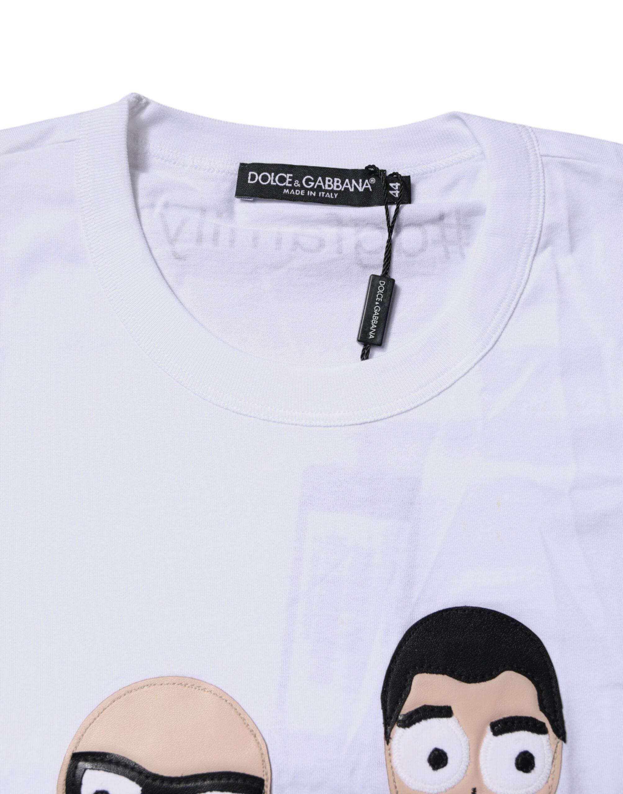 Dolce & Gabbana White #DGFamily Cotton Crew Neck T-shirt - Hilstor
