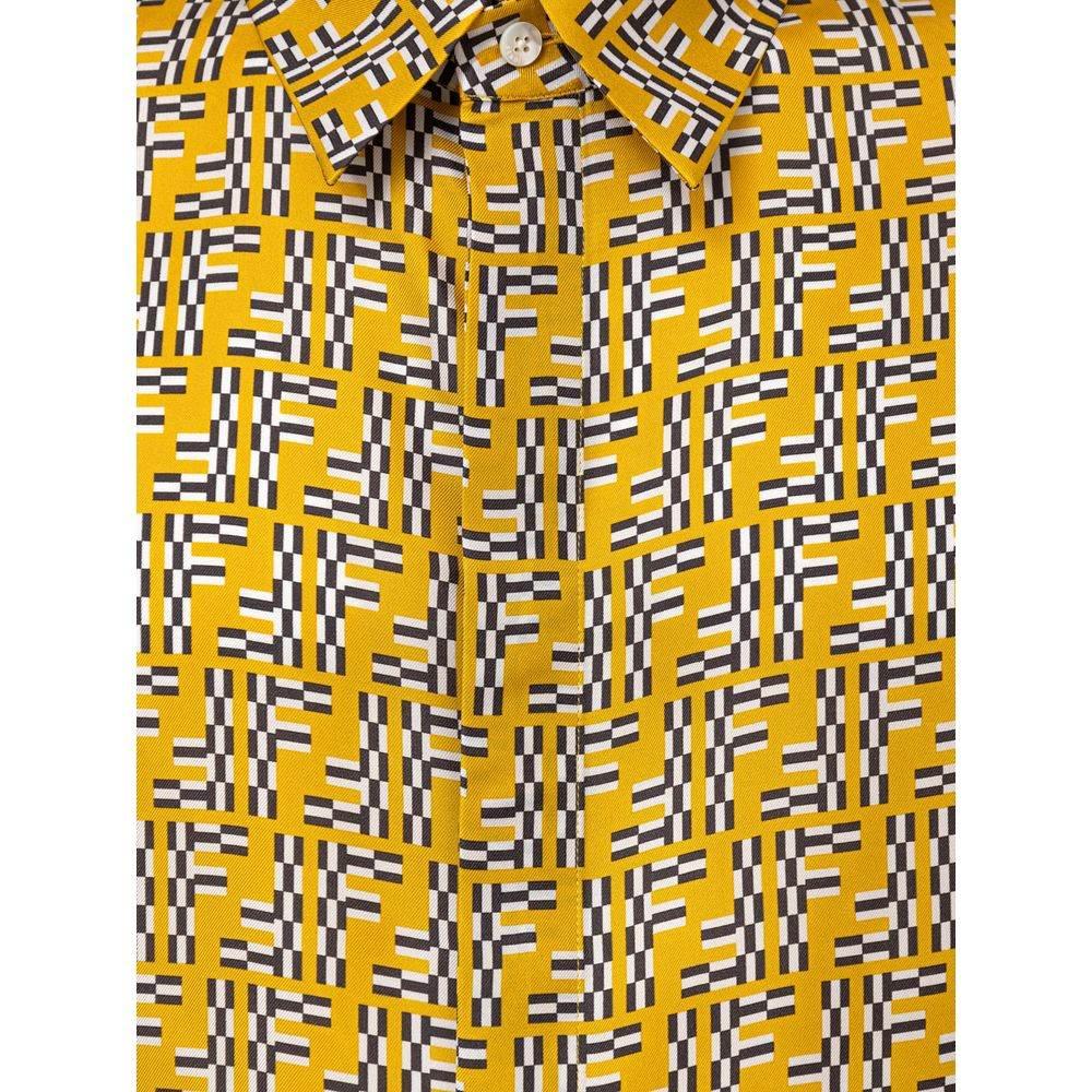Fendi Yellow Silk Shortsleeve - Hilstor