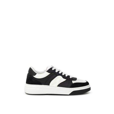 Dsquared² Black And White Leather Sneaker - Hilstor