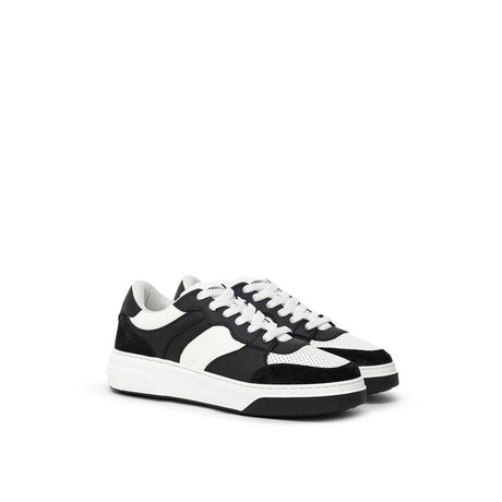 Dsquared² Black And White Leather Sneaker - Hilstor