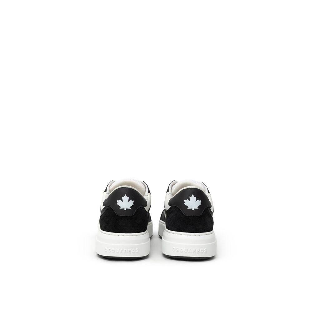 Dsquared² Black And White Leather Sneaker - Hilstor