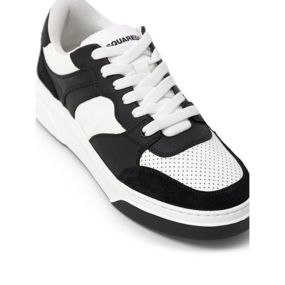 Dsquared² Black And White Leather Sneaker - Hilstor
