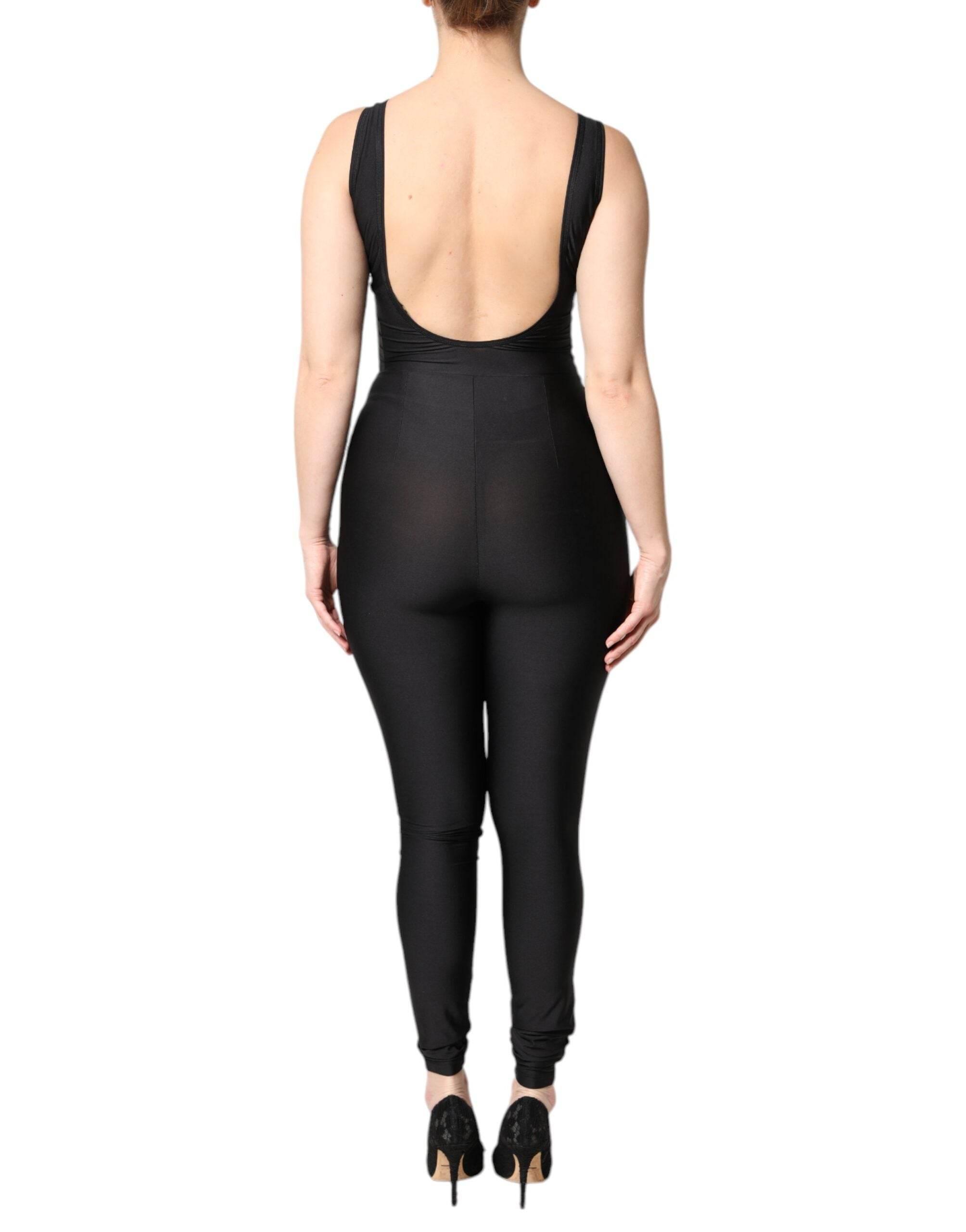 Dolce & Gabbana Black Sleeveless Bodycon Women Jumpsuit Dress - Hilstor