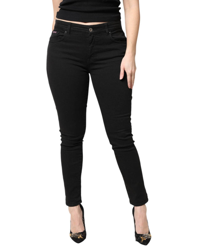 Dolce & Gabbana Black Cotton Mid Waisted Skinny Denim Jeans - Hilstor