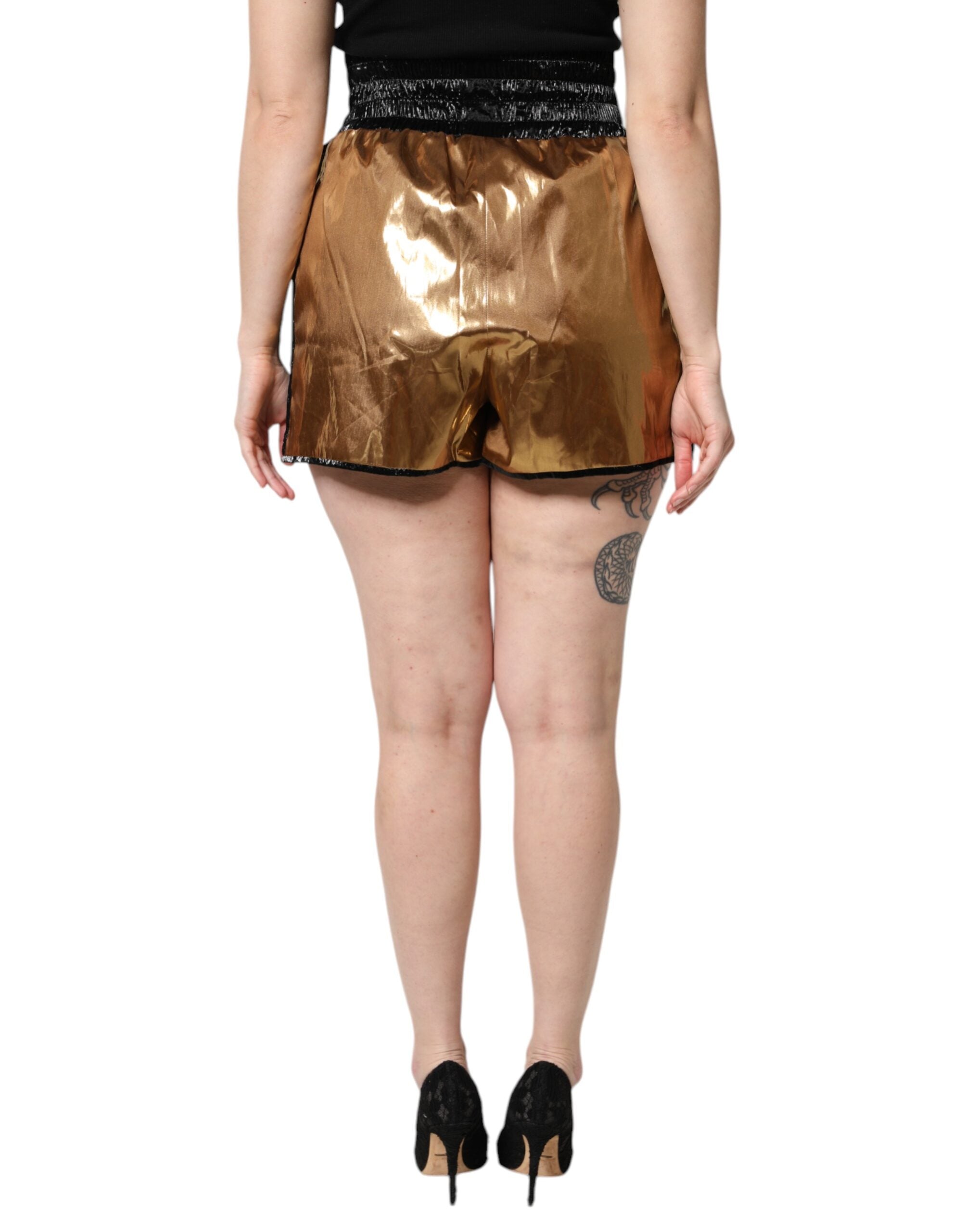 Dolce &amp; Gabbana Metallic Guld Højtalje Dame Hotpants Short