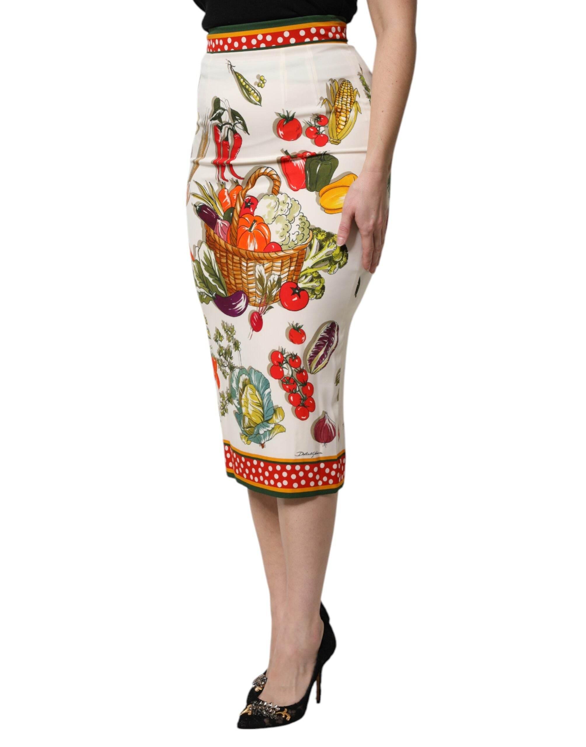 Dolce & Gabbana Multicolor High Waist Pencil Cut Midi Skirt - Hilstor