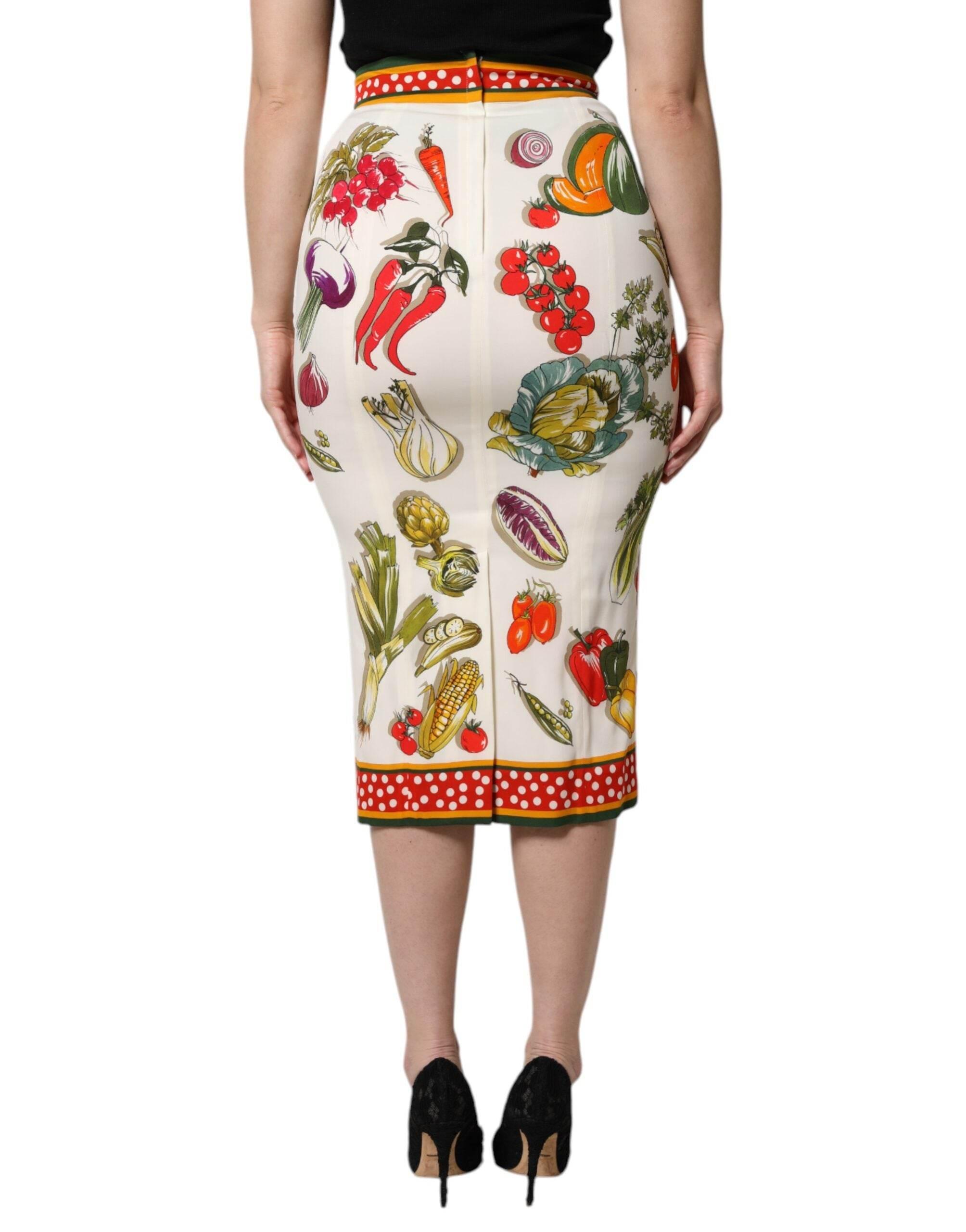Dolce & Gabbana Multicolor High Waist Pencil Cut Midi Skirt - Hilstor
