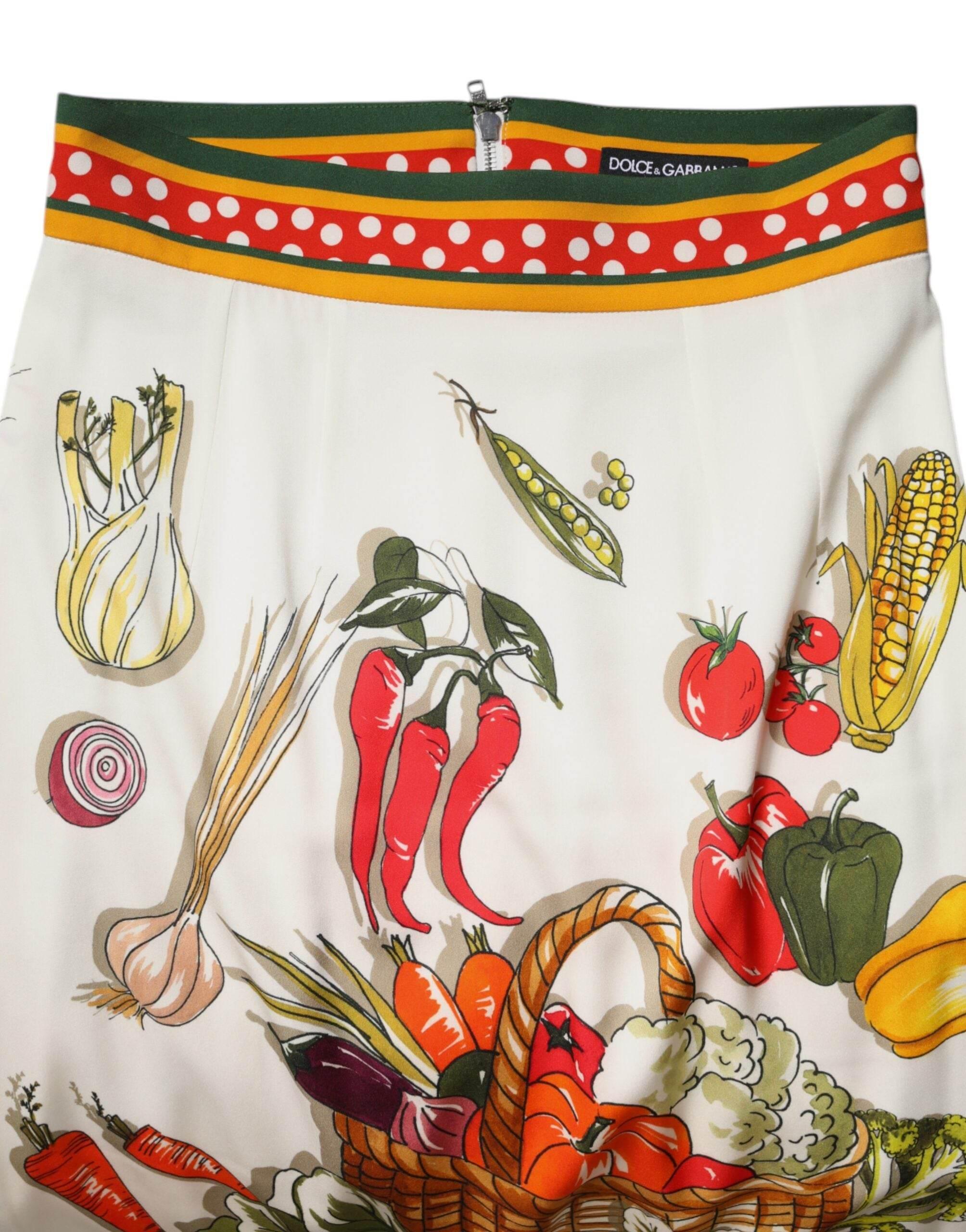 Dolce & Gabbana Multicolor High Waist Pencil Cut Midi Skirt - Hilstor