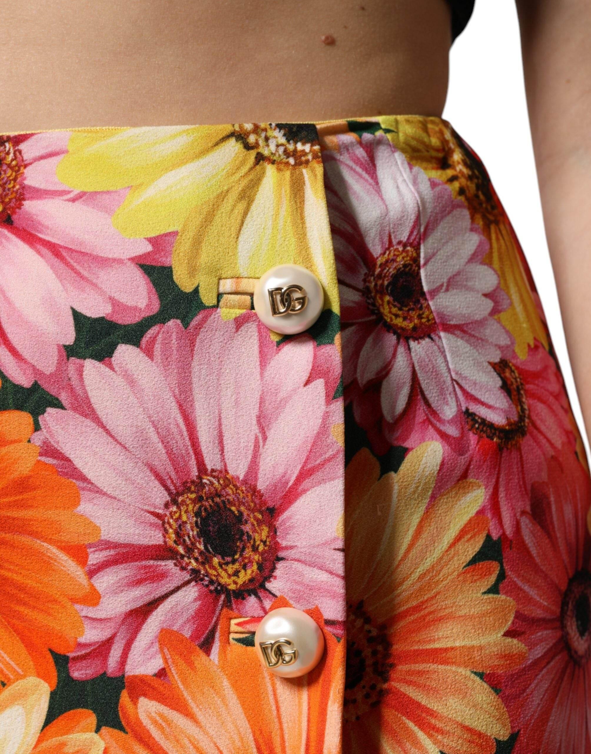 Dolce & Gabbana Multicolor Floral High Waist Mini Skirt - Hilstor