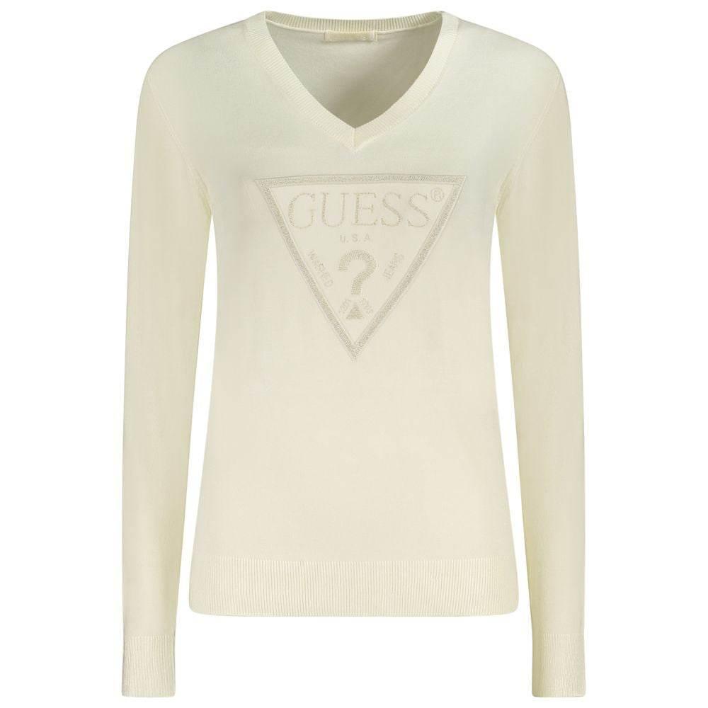 Guess Jeans White Viscose Sweater - Hilstor