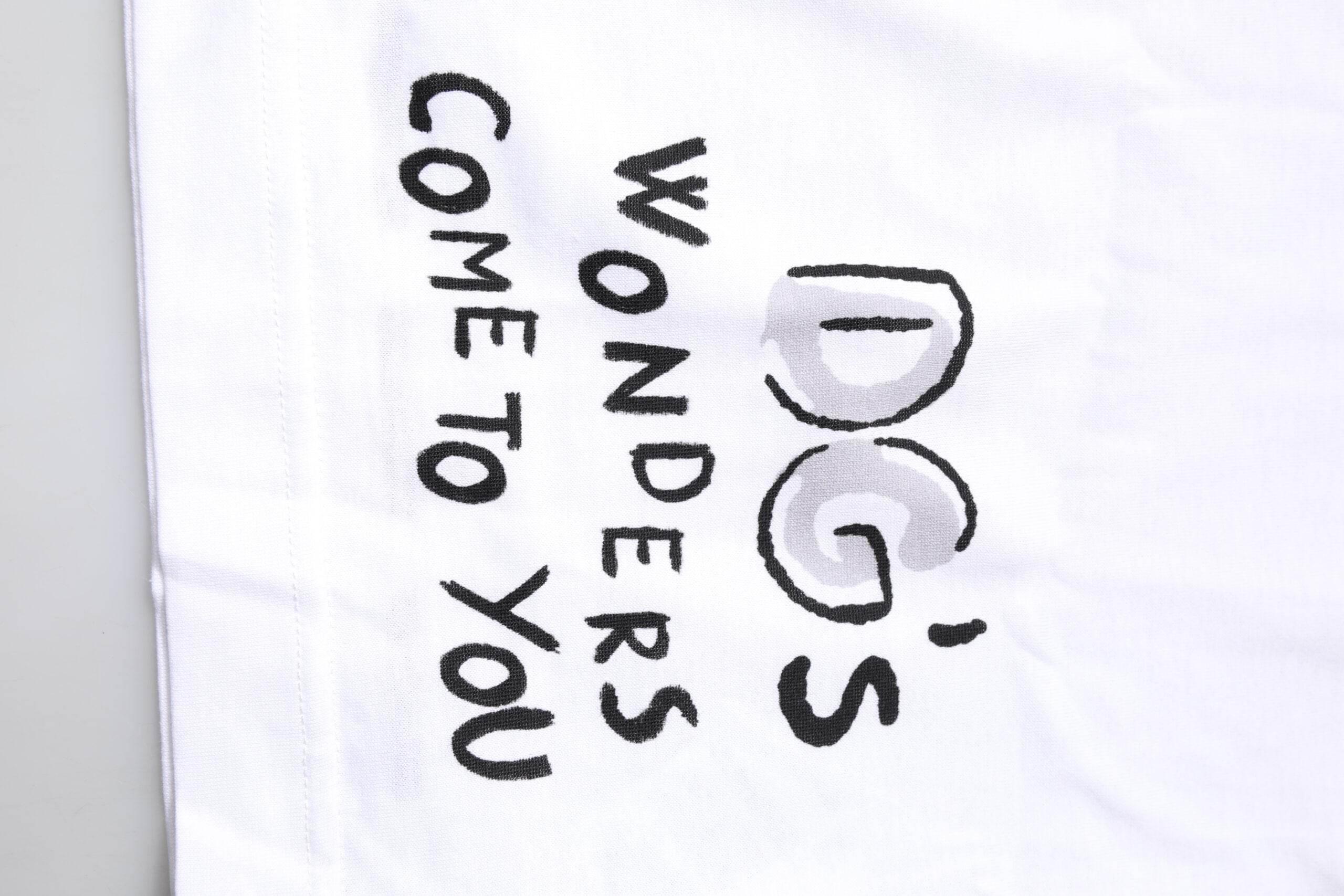 Dolce & Gabbana White Short-Sleeved Printed Jersey T-shirt - Hilstor