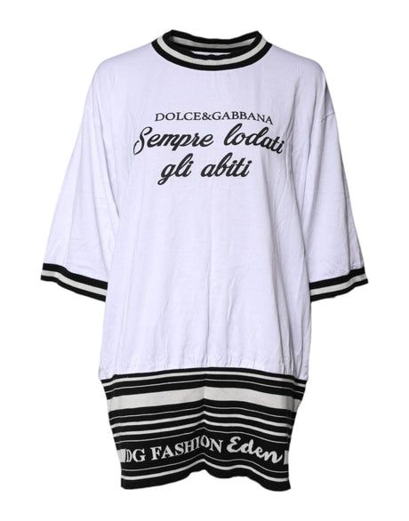Dolce & Gabbana White Cotton DG Fashion Crew Neck Tee T-shirt - Hilstor