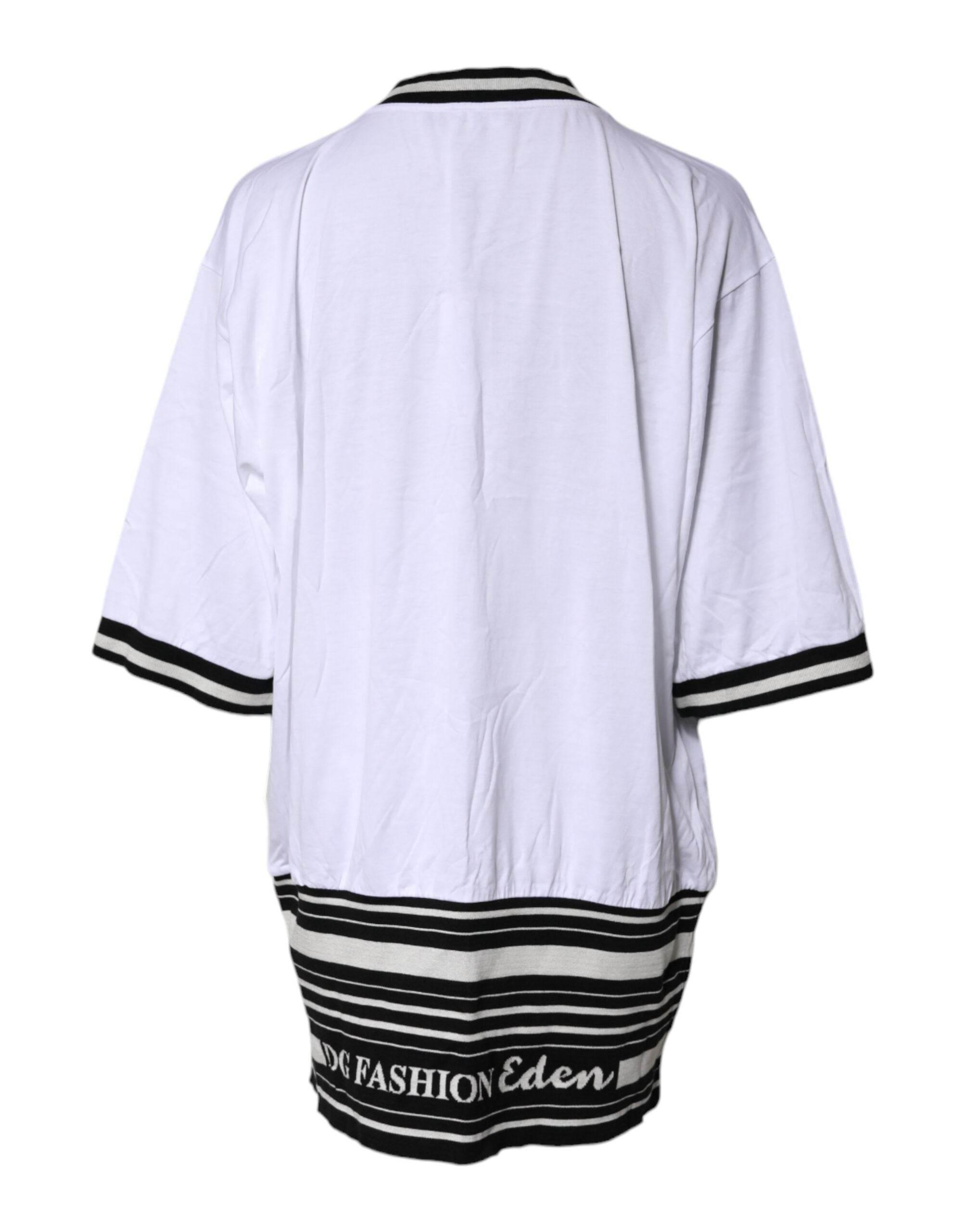 Dolce & Gabbana White Cotton DG Fashion Crew Neck Tee T-shirt - Hilstor