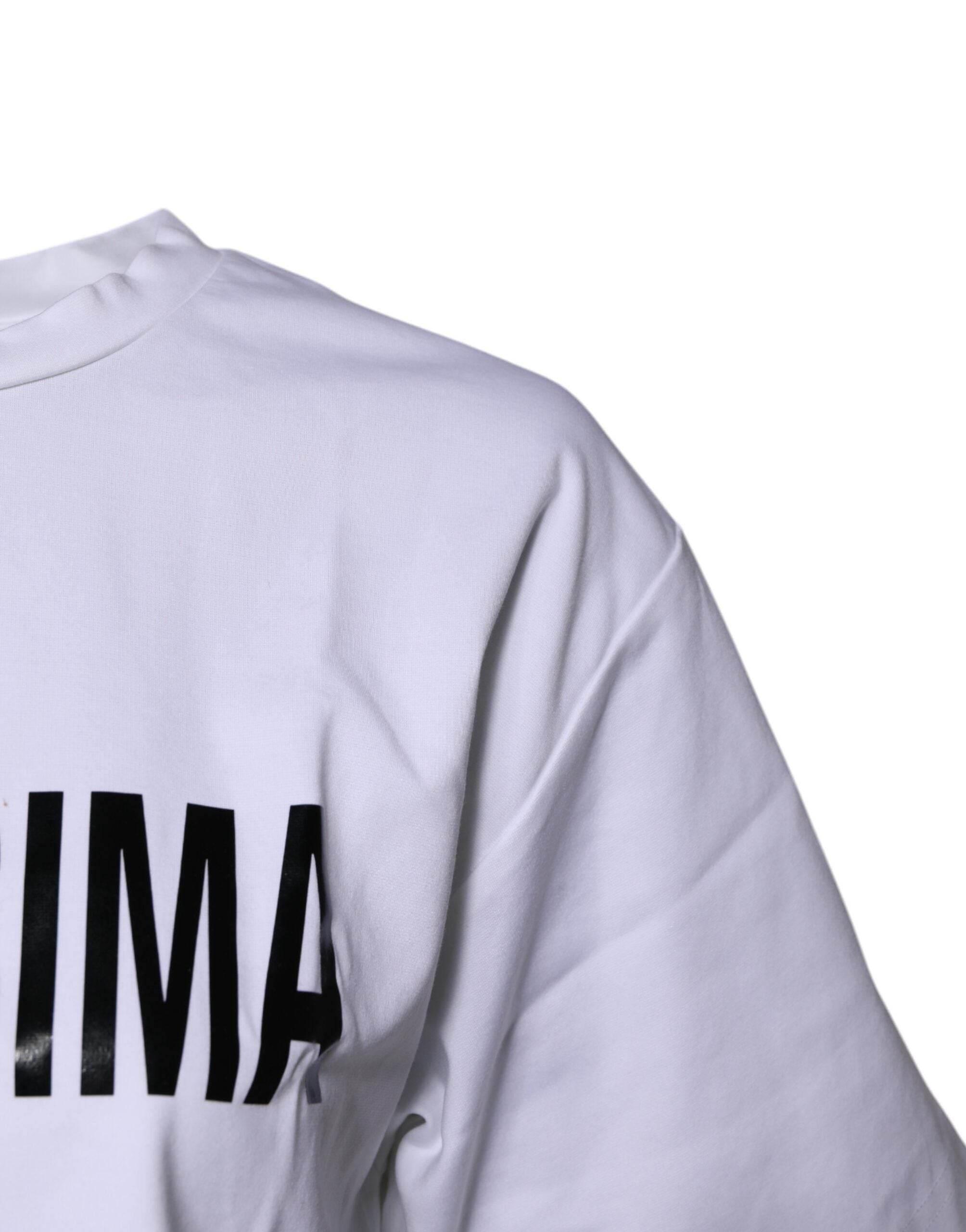 Dolce & Gabbana White Bellissima Cotton Crew Neck T-shirt - Hilstor