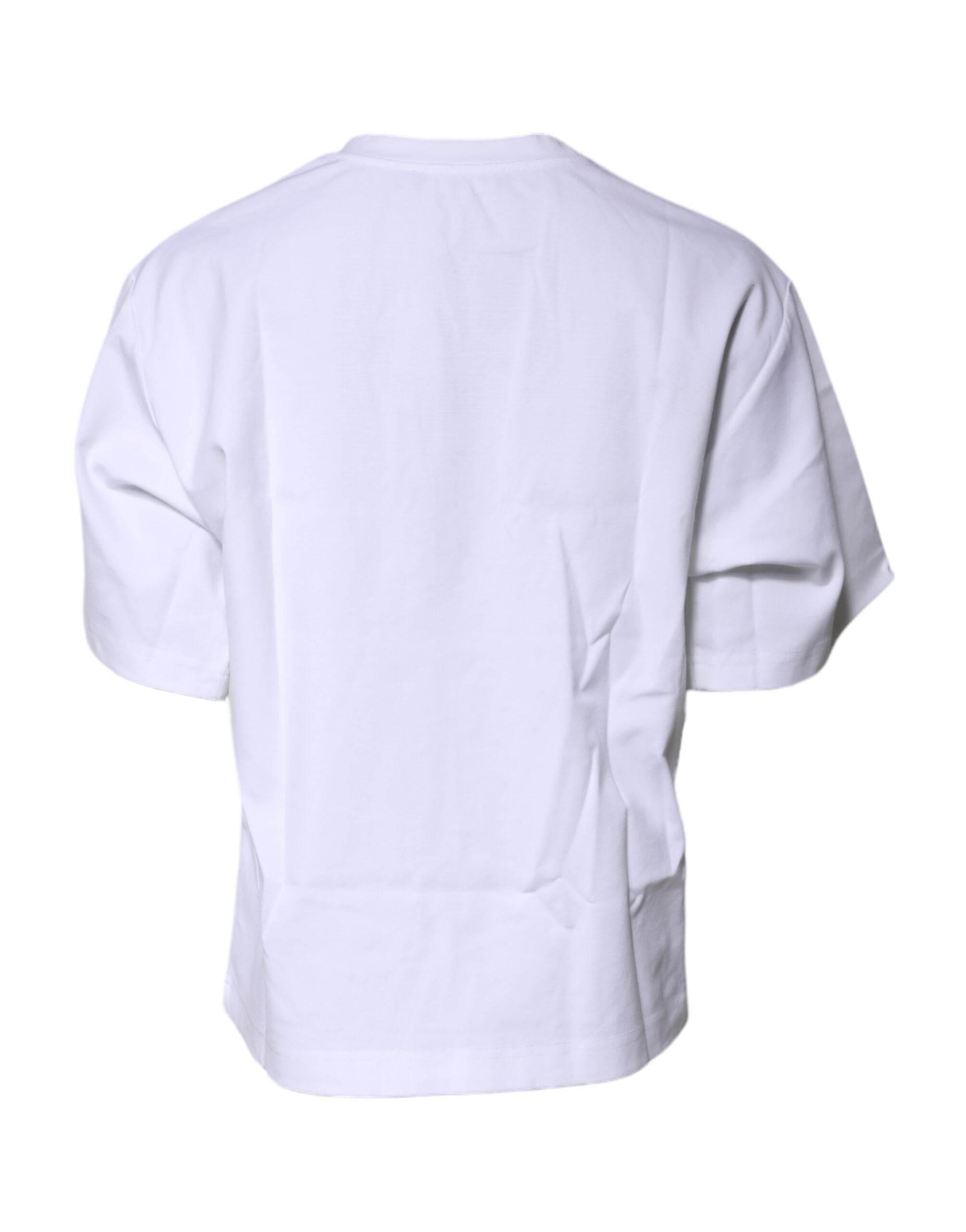 Dolce & Gabbana White Bellissima Cotton Crew Neck T-shirt - Hilstor