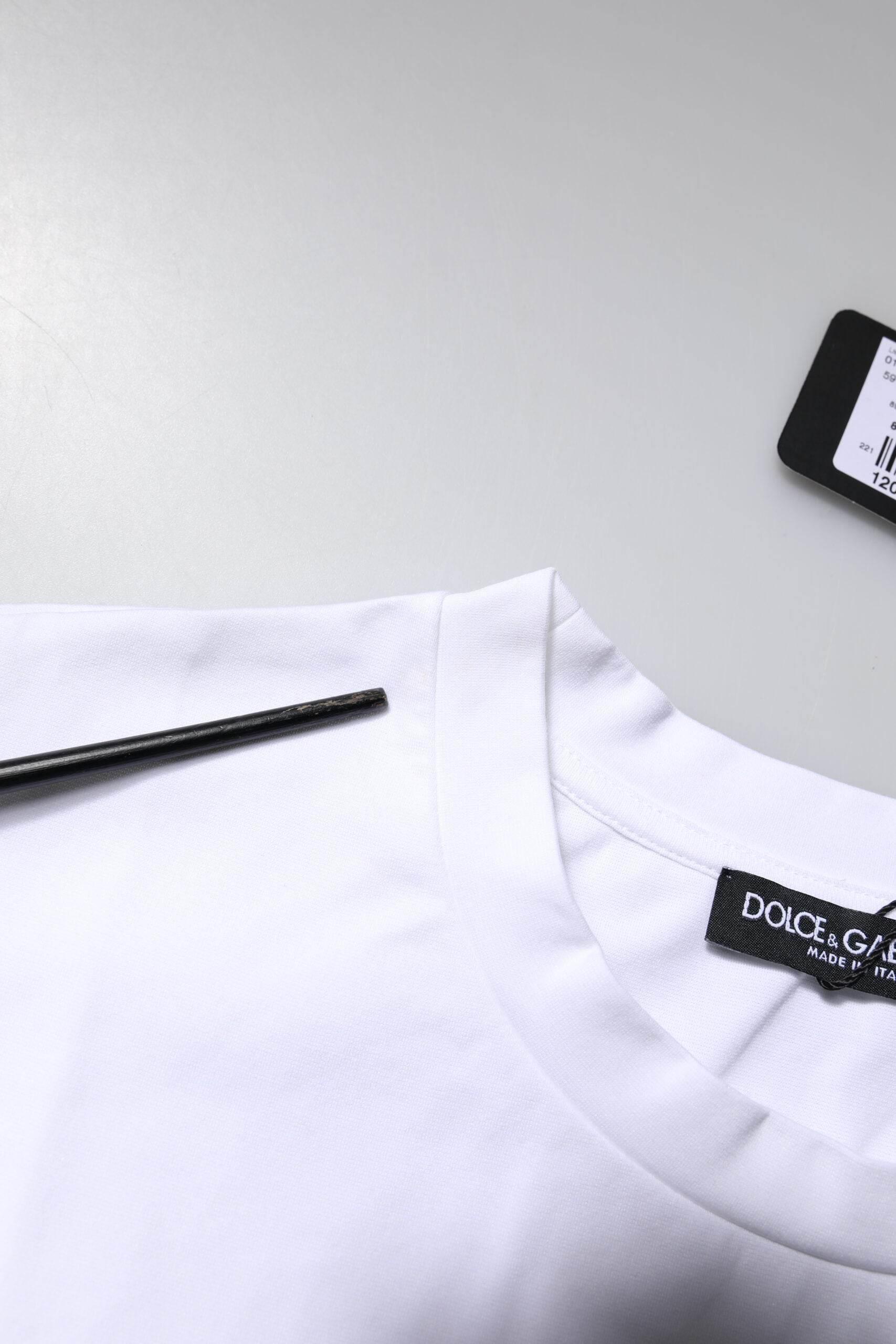Dolce & Gabbana White Bellissima Cotton Crew Neck T-shirt - Hilstor