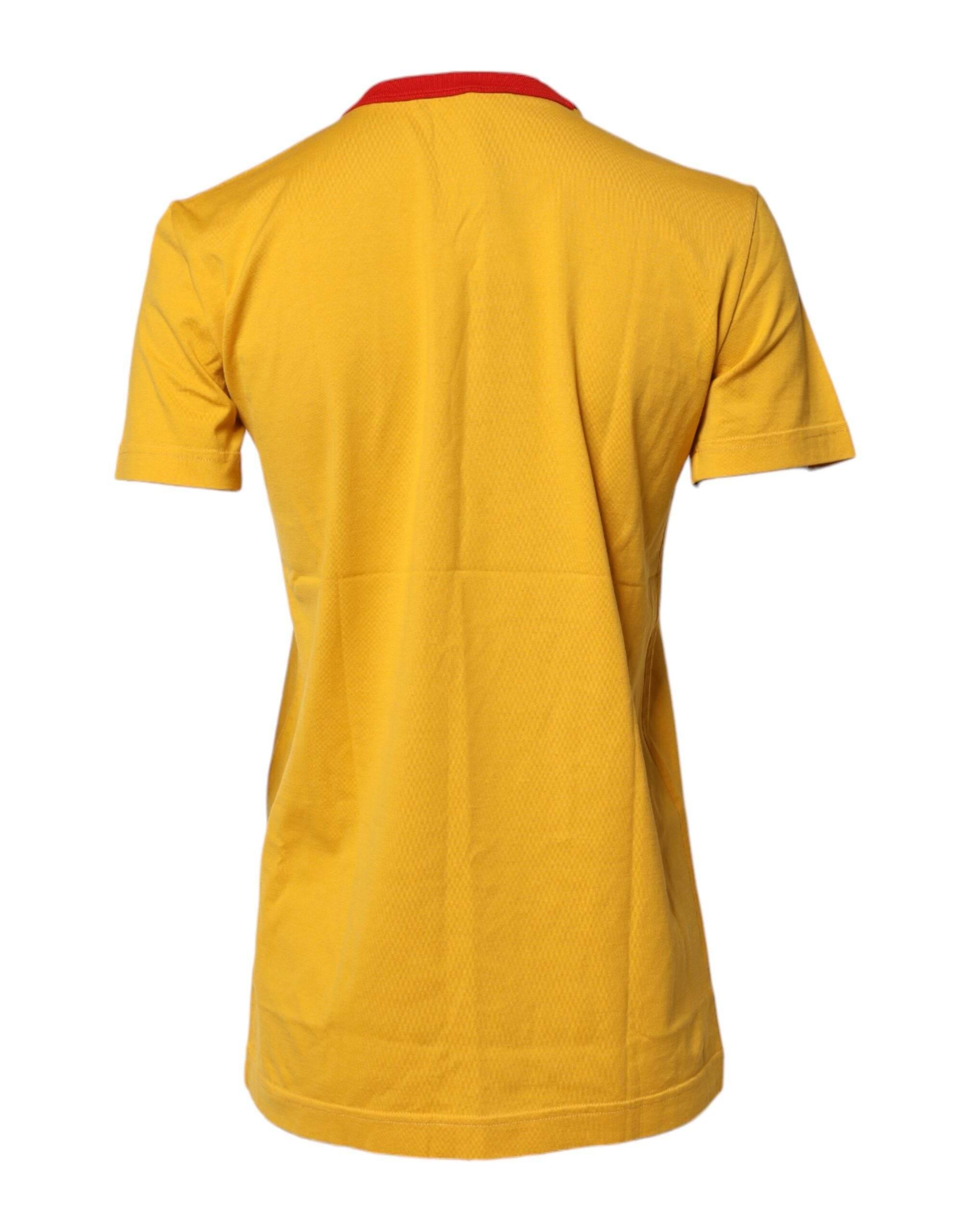 Dolce & Gabbana Yellow Printed Cotton Short Sleeves T-shirt - Hilstor