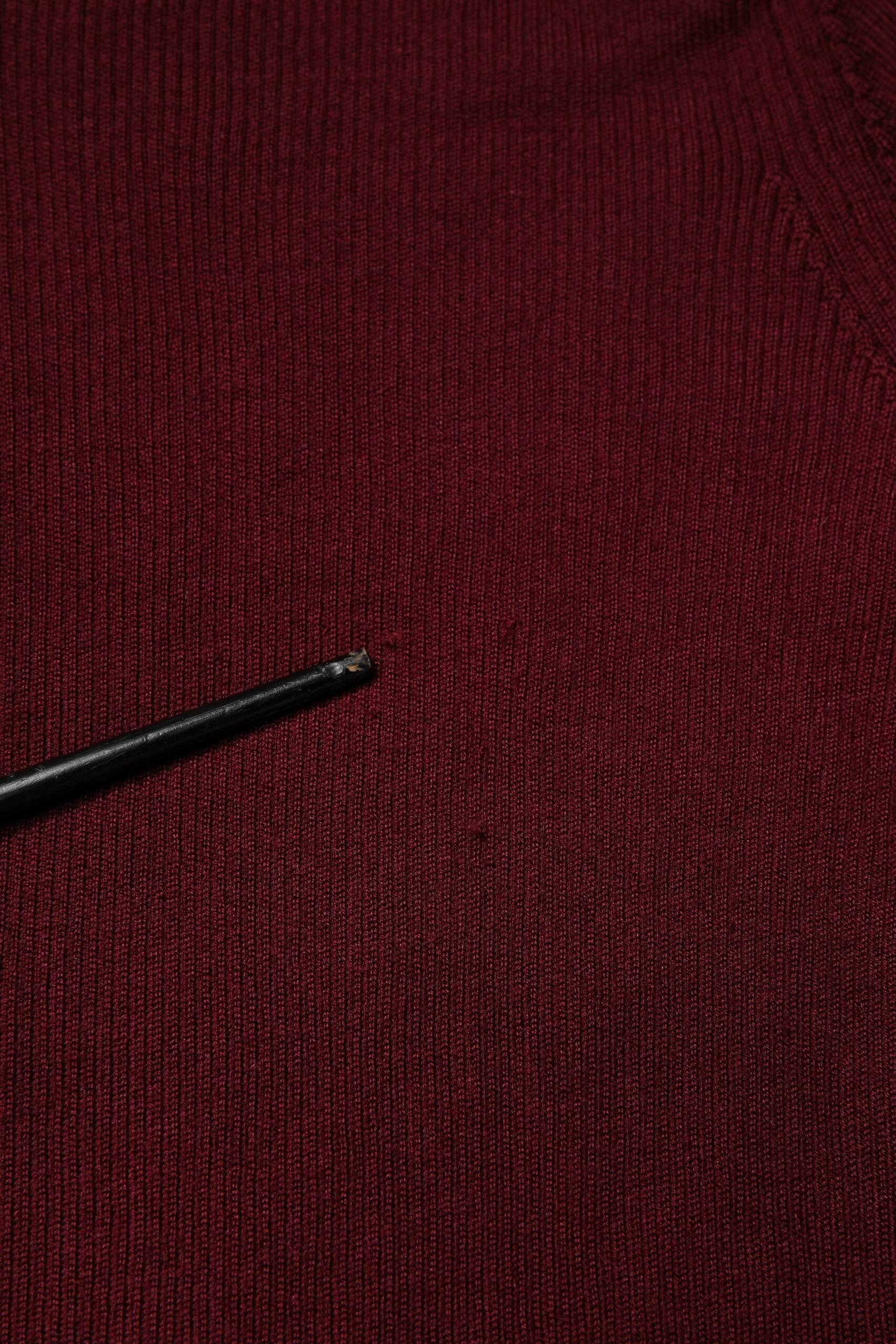 Dolce & Gabbana Burgundy Long Sleeves Turtleneck Slim Sweater - Hilstor