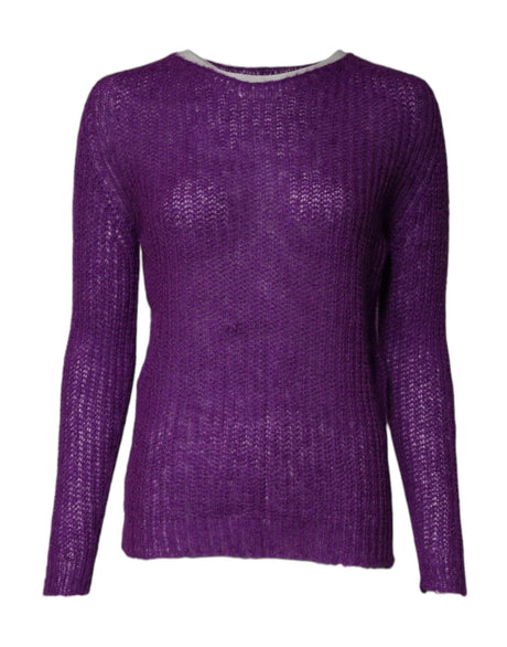 PINK MEMORIES Violet Knitted Long Sleeves Round Neck Sweater - Hilstor
