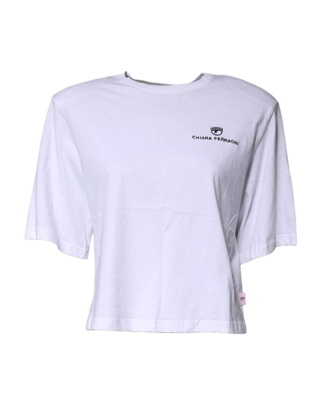 Chiara Ferragni White Short Sleeves Logo Printed T-shirt - Hilstor
