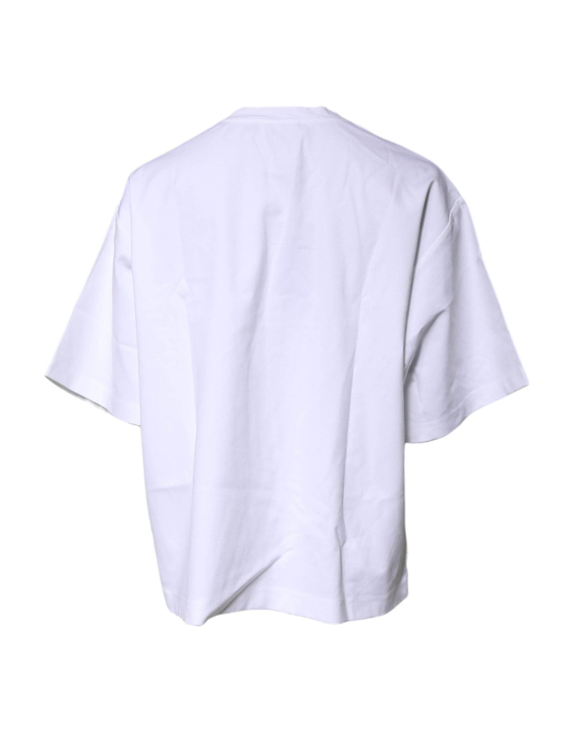 Dolce & Gabbana White Bellissima Cotton Crew Neck T-shirt - Hilstor