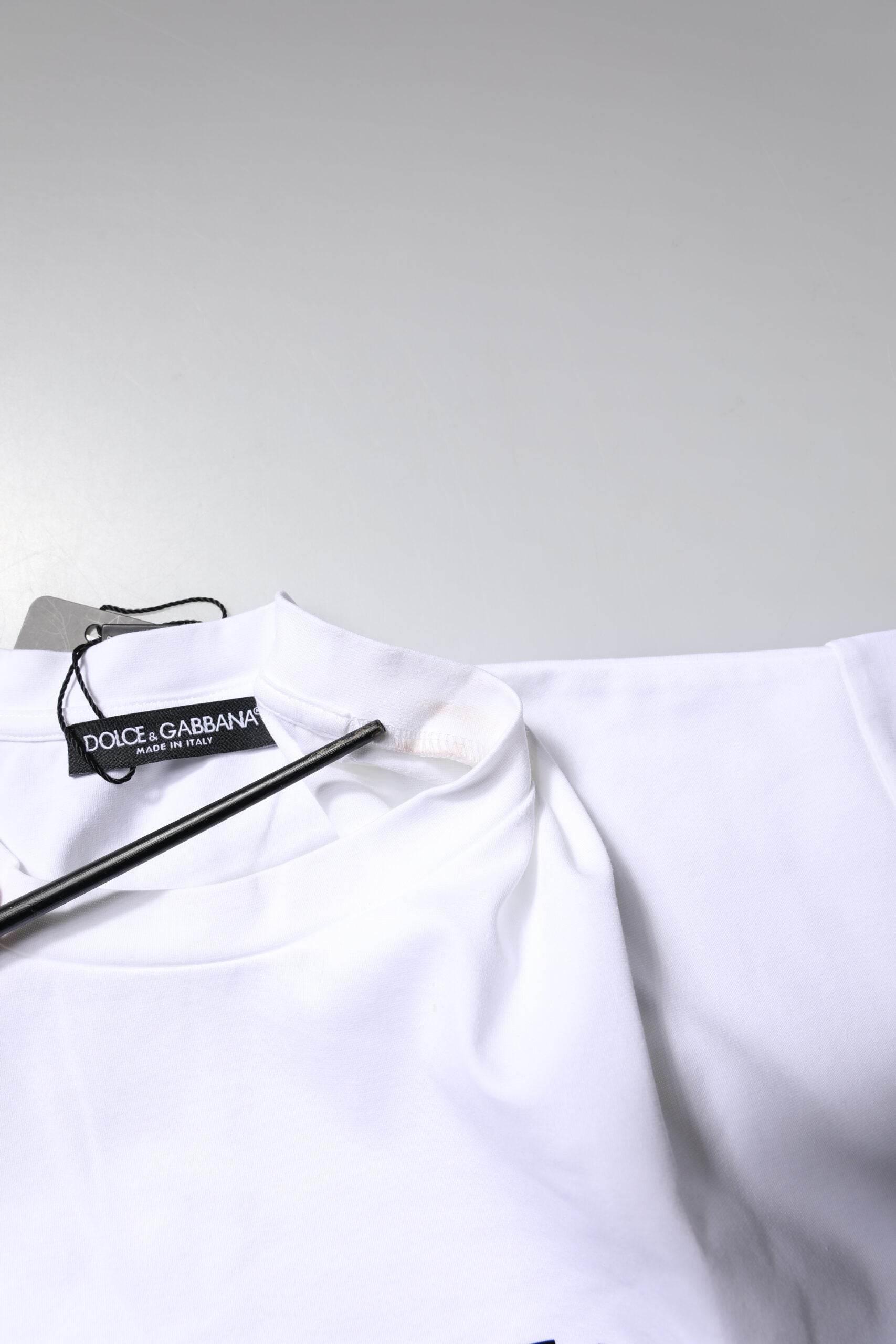 Dolce & Gabbana White Bellissima Cotton Crew Neck T-shirt - Hilstor