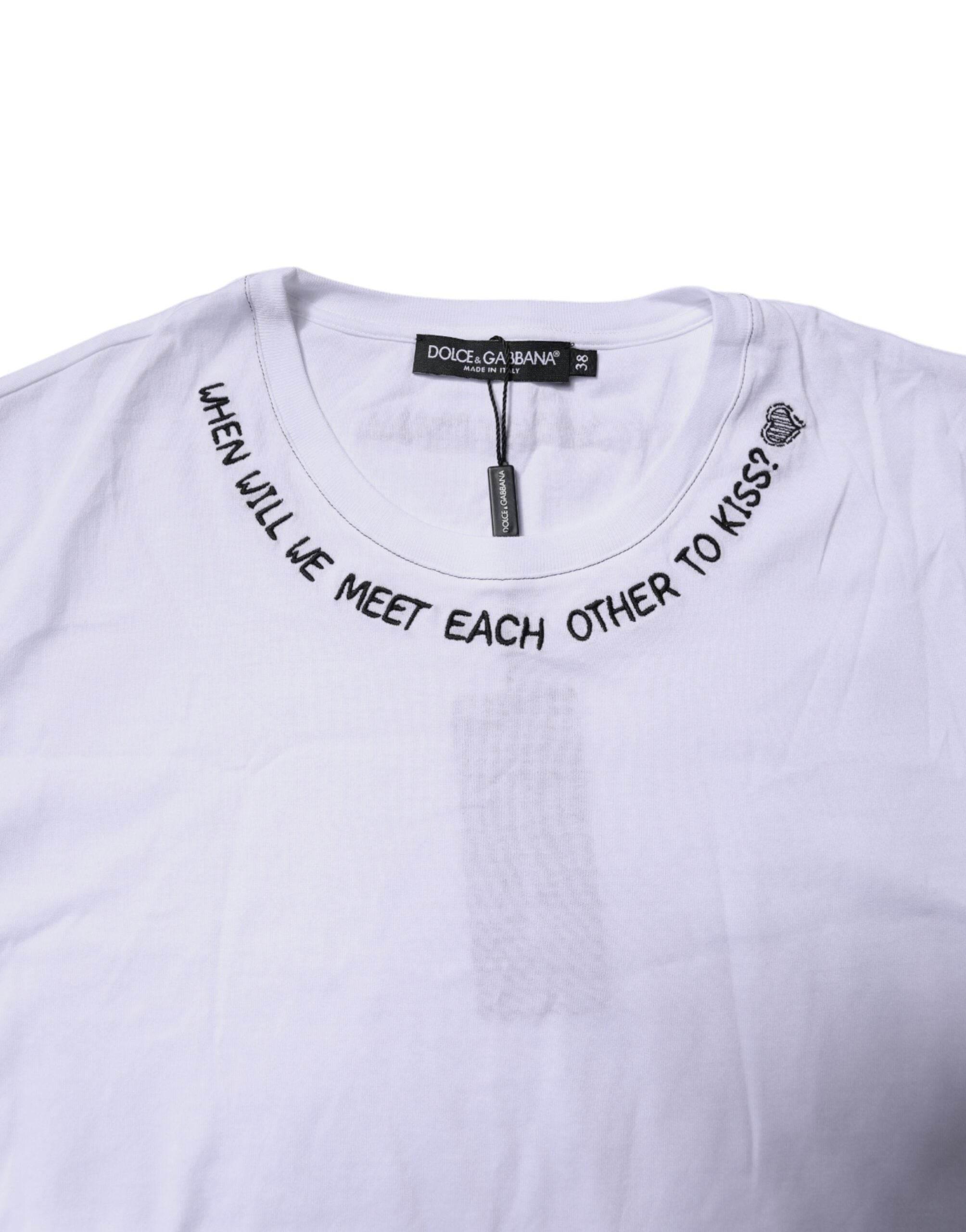 Dolce & Gabbana White Cotton Sleeveless Printed Tank T-shirt - Hilstor