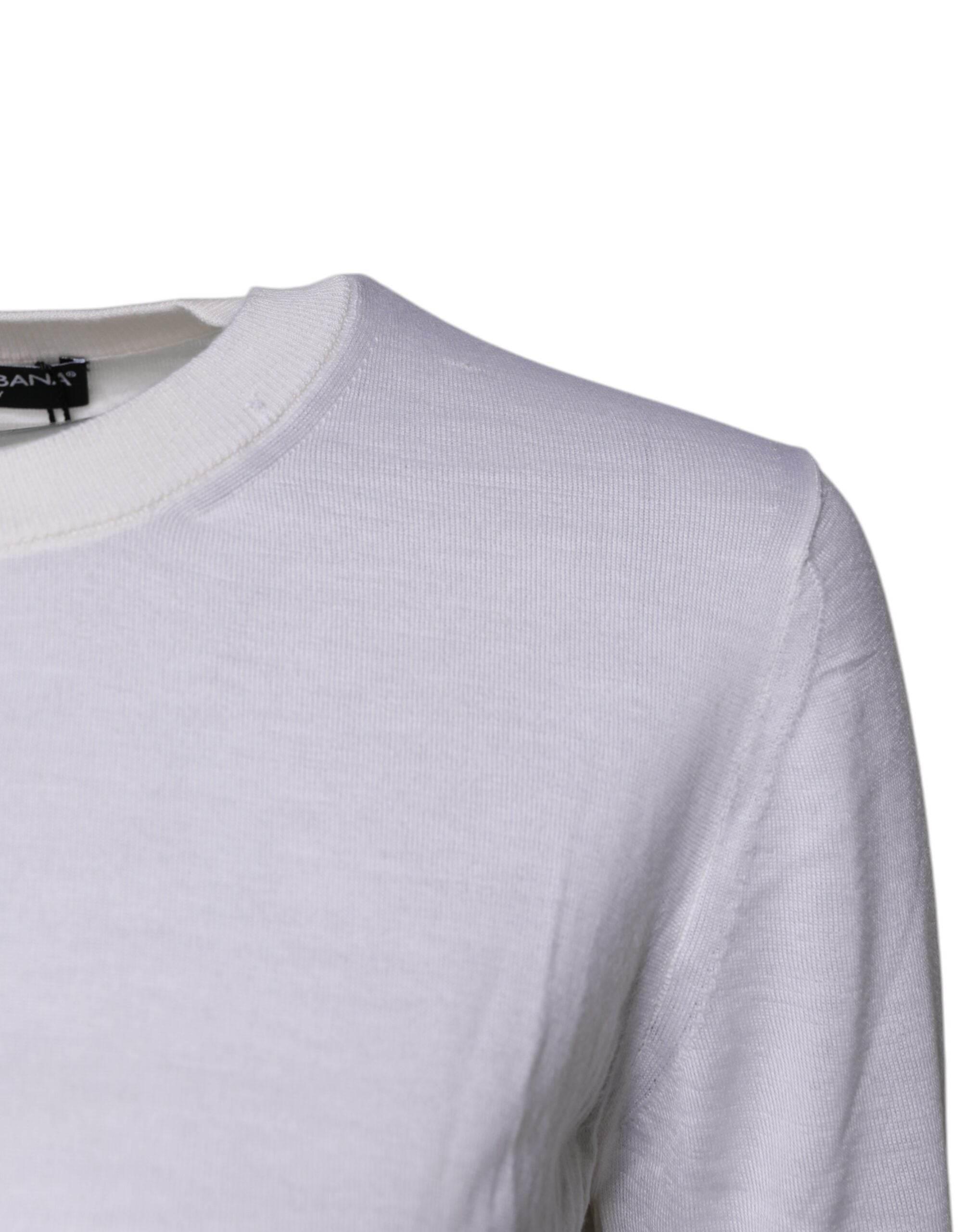 Dolce & Gabbana Cream Cashmere Knit Cropped Cardigan Sweater - Hilstor