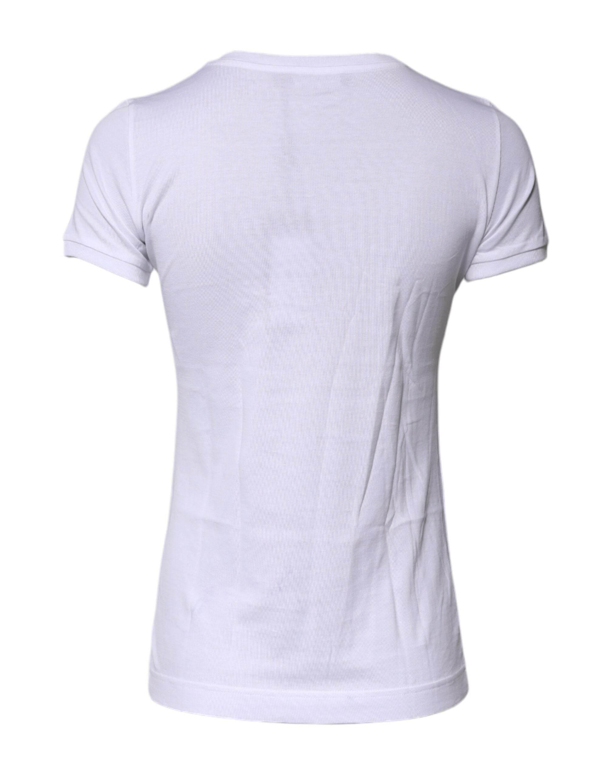 Dolce & Gabbana White #DGFAMILY Cotton Embroidery T-shirt - Hilstor