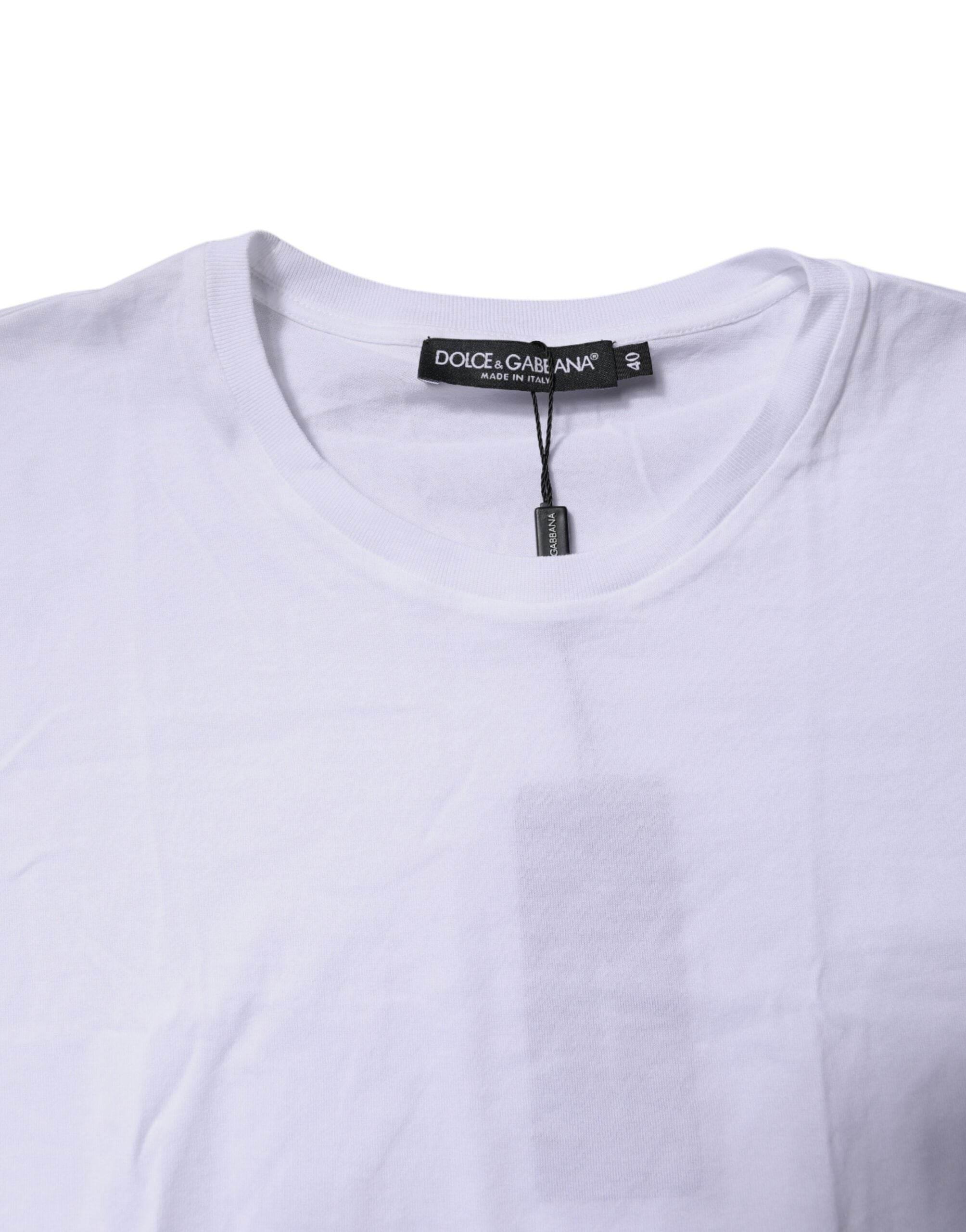 Dolce & Gabbana White Cotton Sleeveless Round Neck Tank Top - Hilstor