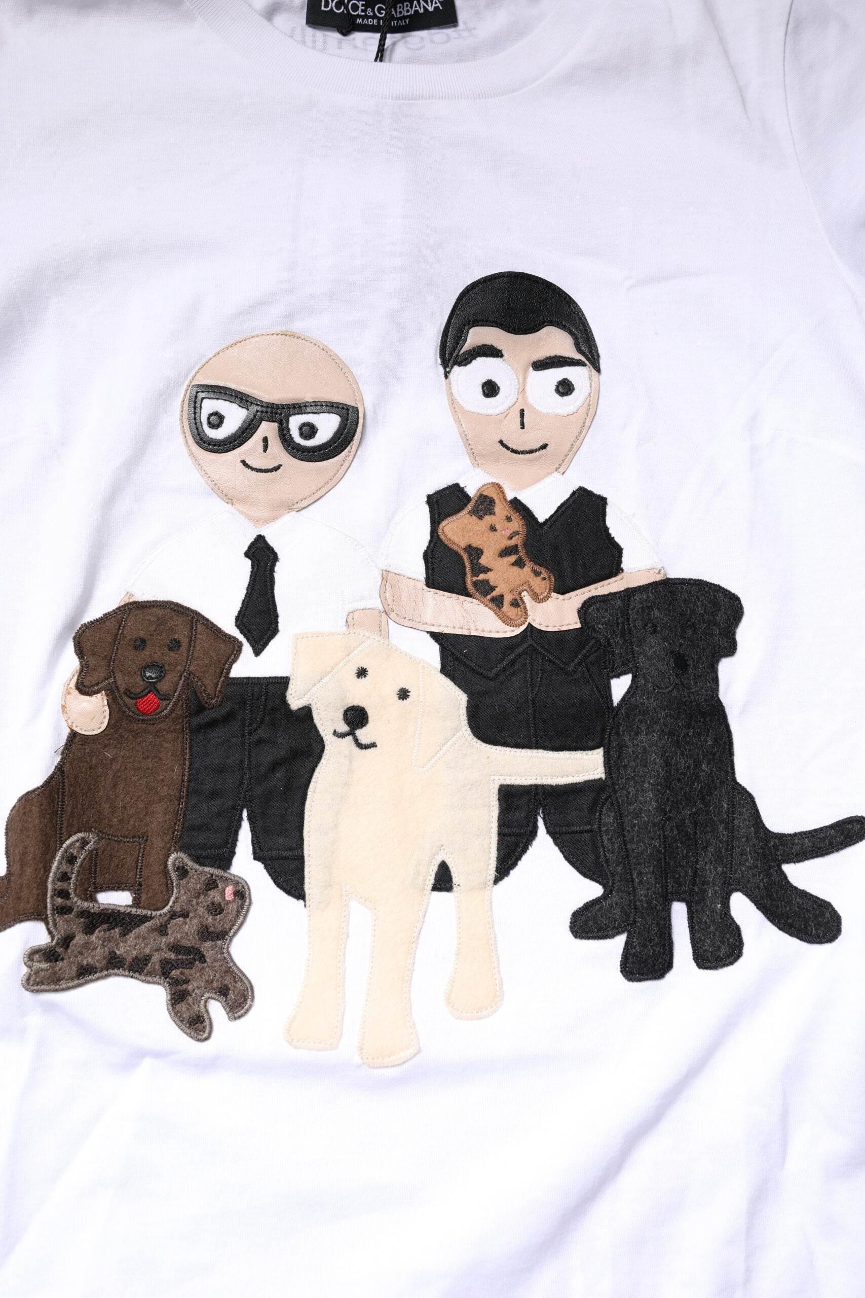 Dolce & Gabbana White Cotton #DGFAMILY Embroidery T-shirt - Hilstor