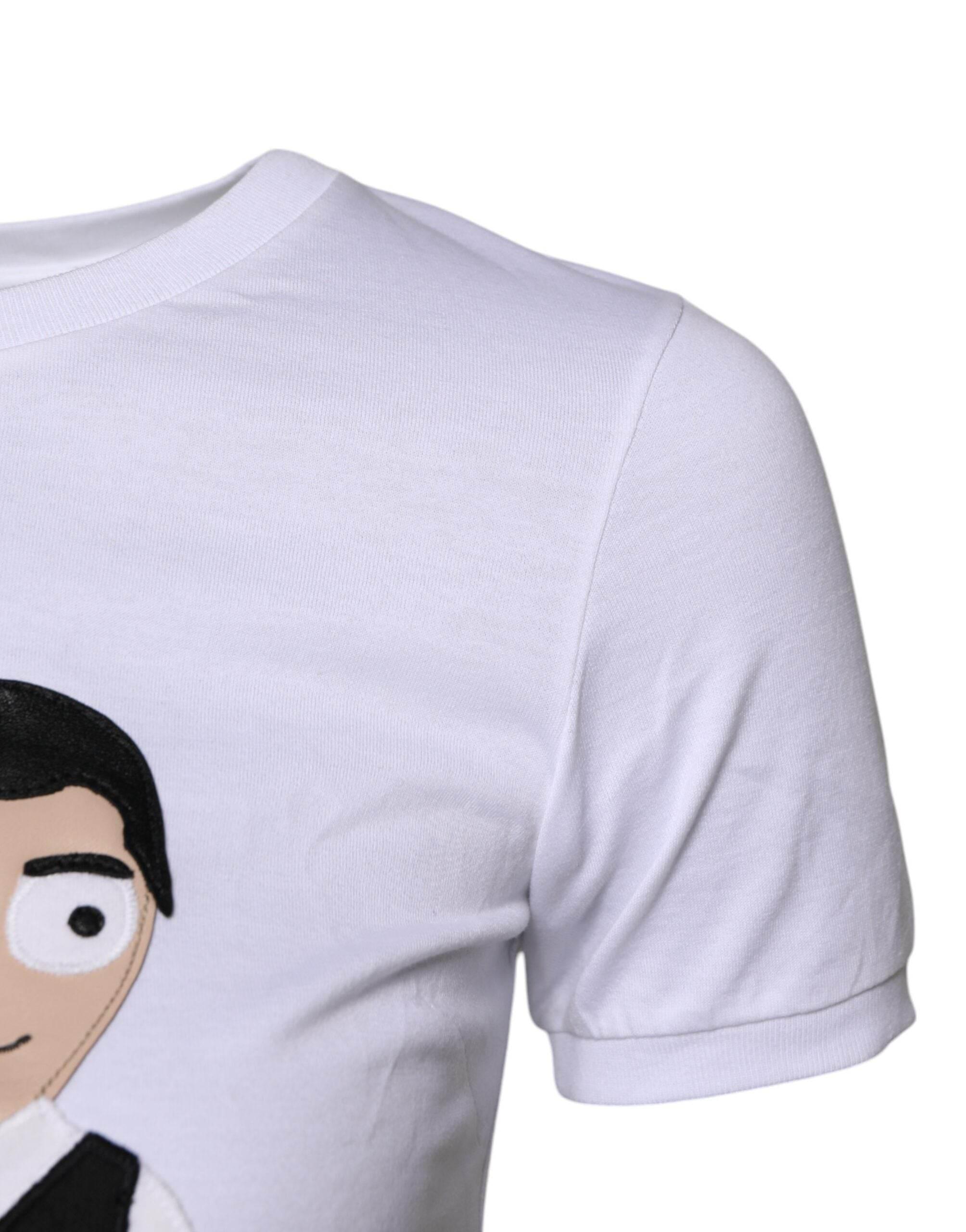 Dolce & Gabbana White #DGFAMILY Embroidery Cotton T-shirt - Hilstor