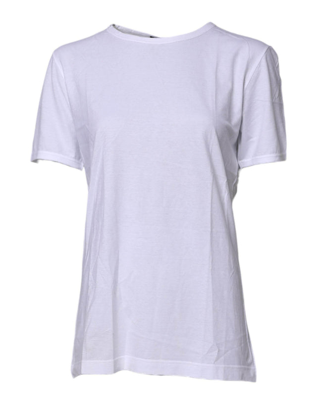 Dolce & Gabbana White Short Sleeves Round Neck Top T-shirt - Hilstor
