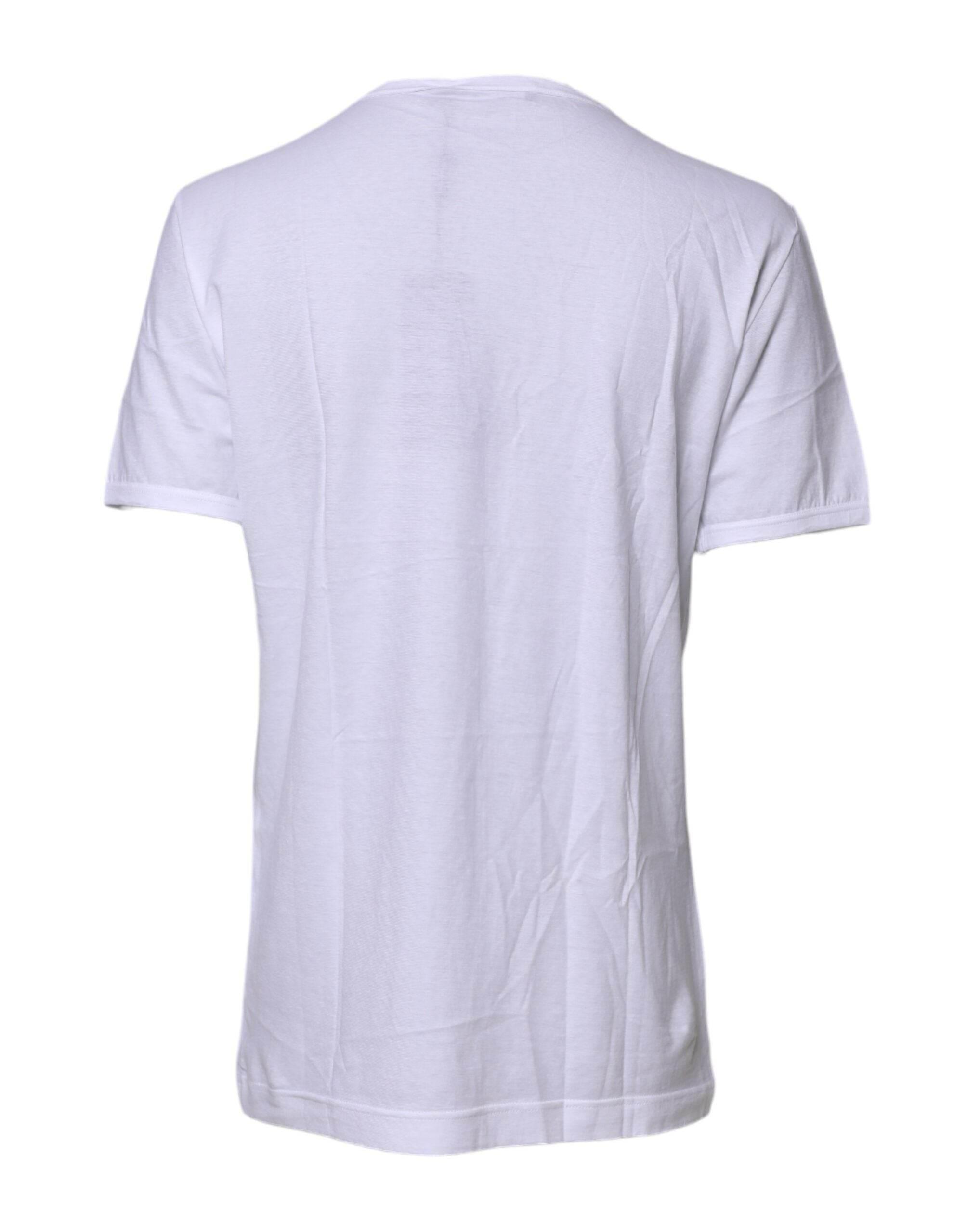 Dolce & Gabbana White Short Sleeves Round Neck Top T-shirt - Hilstor
