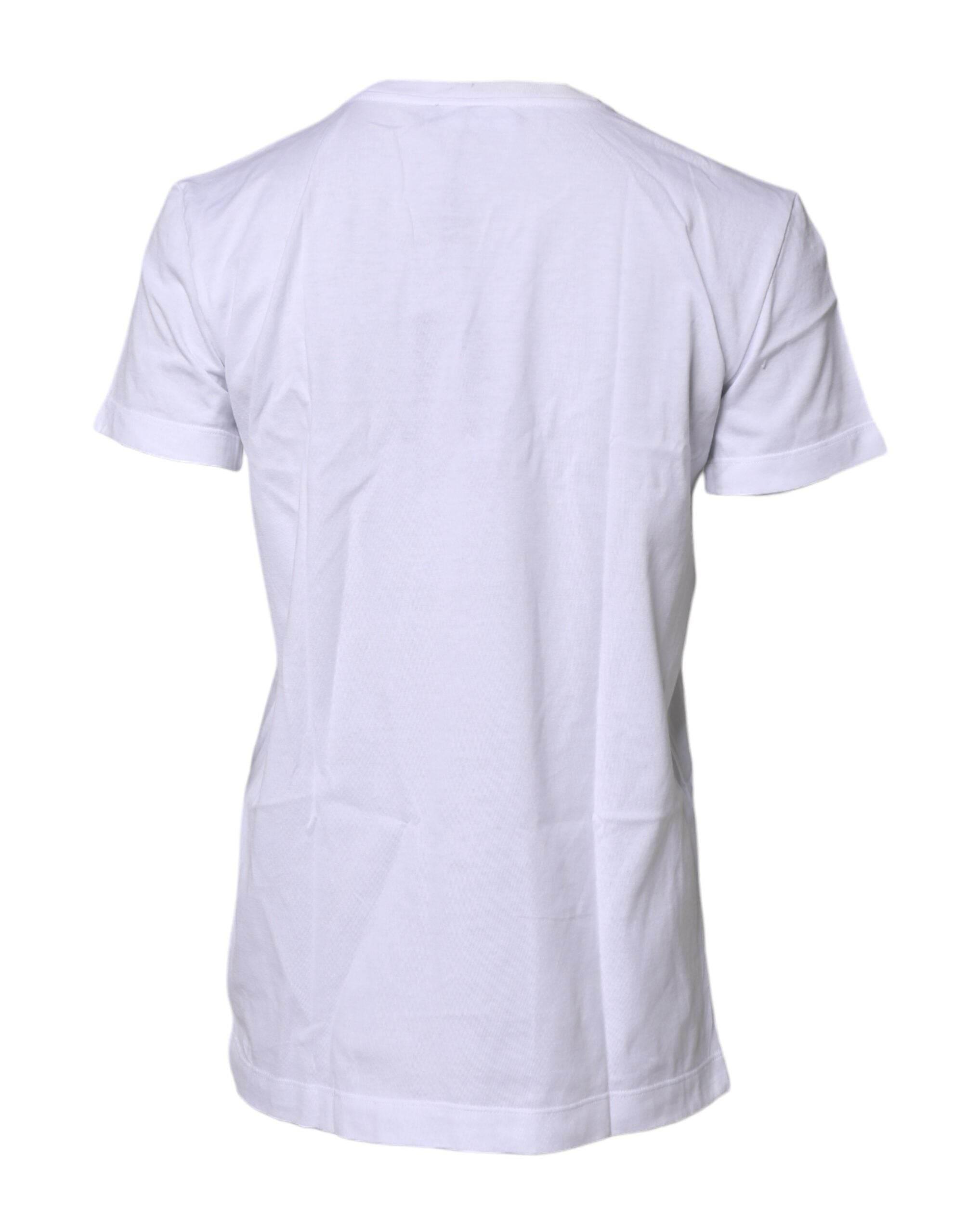 Dolce & Gabbana White Short Sleeves Round Neck Top T-shirt - Hilstor