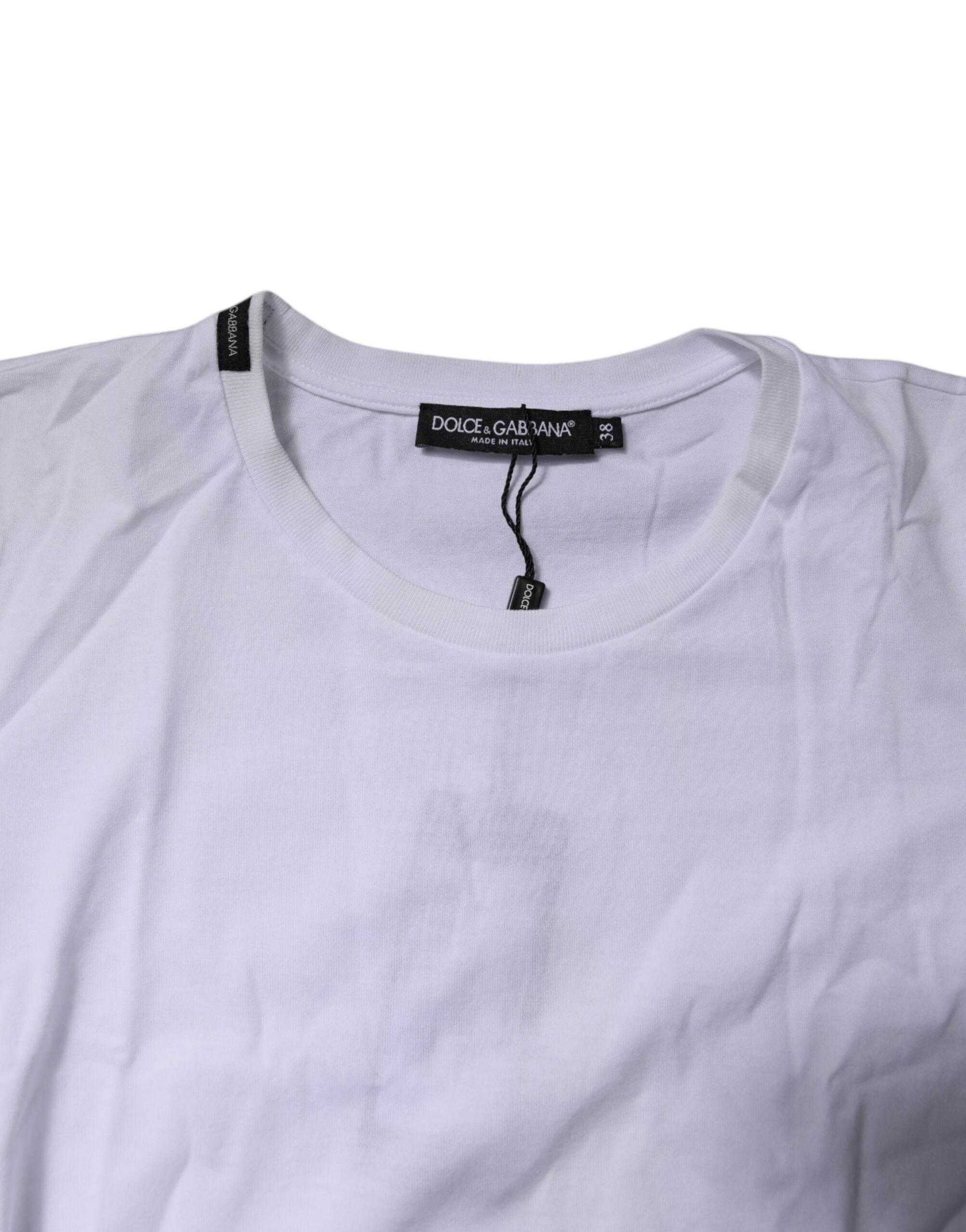 Dolce & Gabbana White Short Sleeves Round Neck Top T-shirt - Hilstor