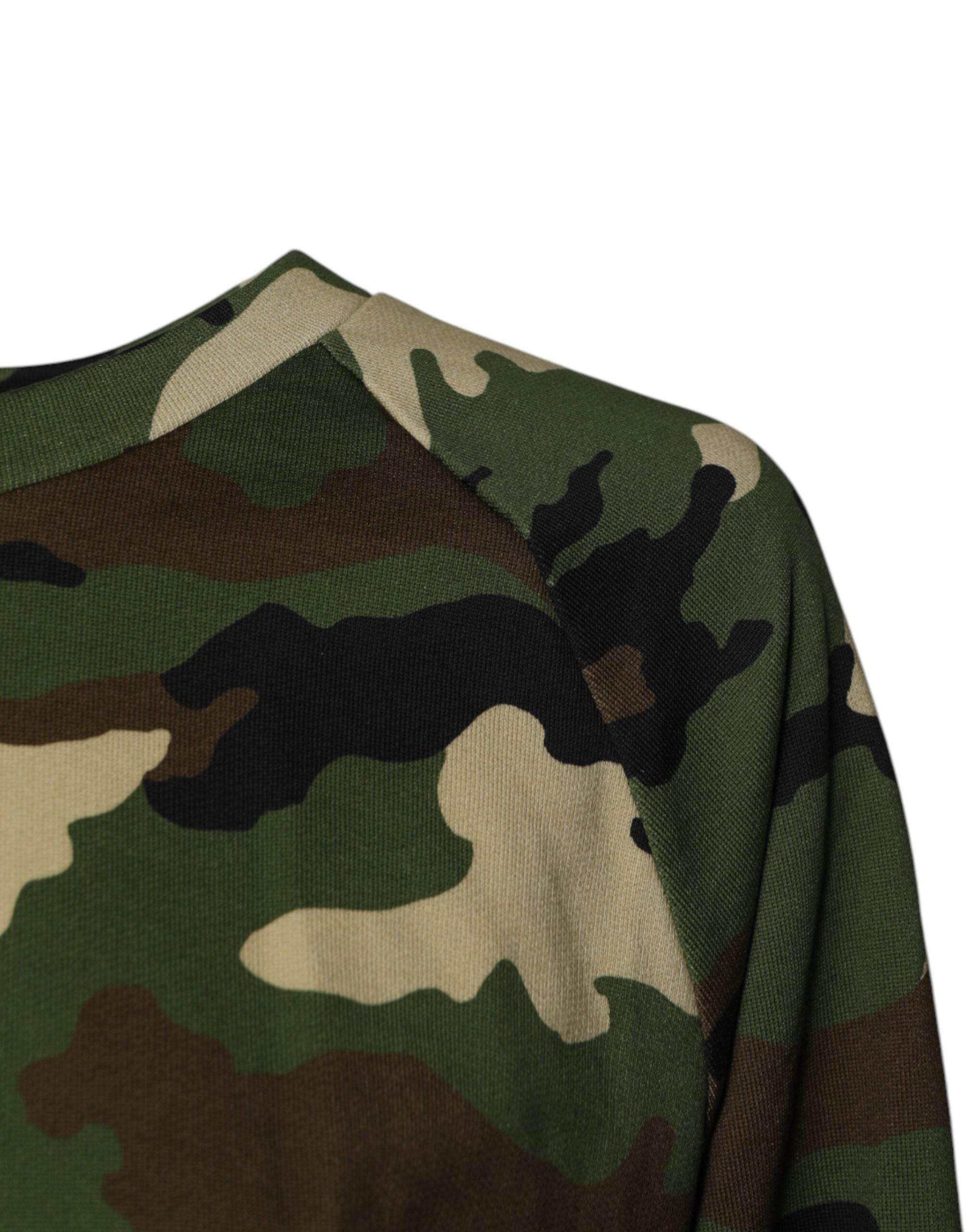Dolce & Gabbana Multicolor Camou Cropped Sweatshirt Sweater - Hilstor