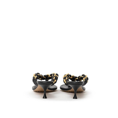 Bottega Veneta Black Leather Sandal - Hilstor