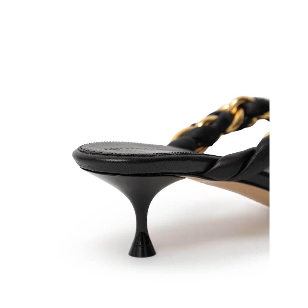 Bottega Veneta Black Leather Sandal - Hilstor