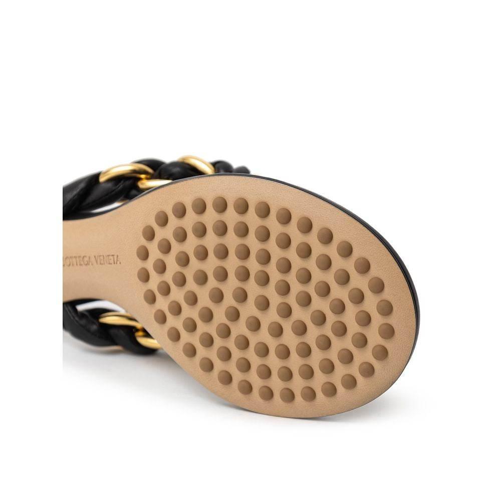 Bottega Veneta Black Leather Sandal - Hilstor
